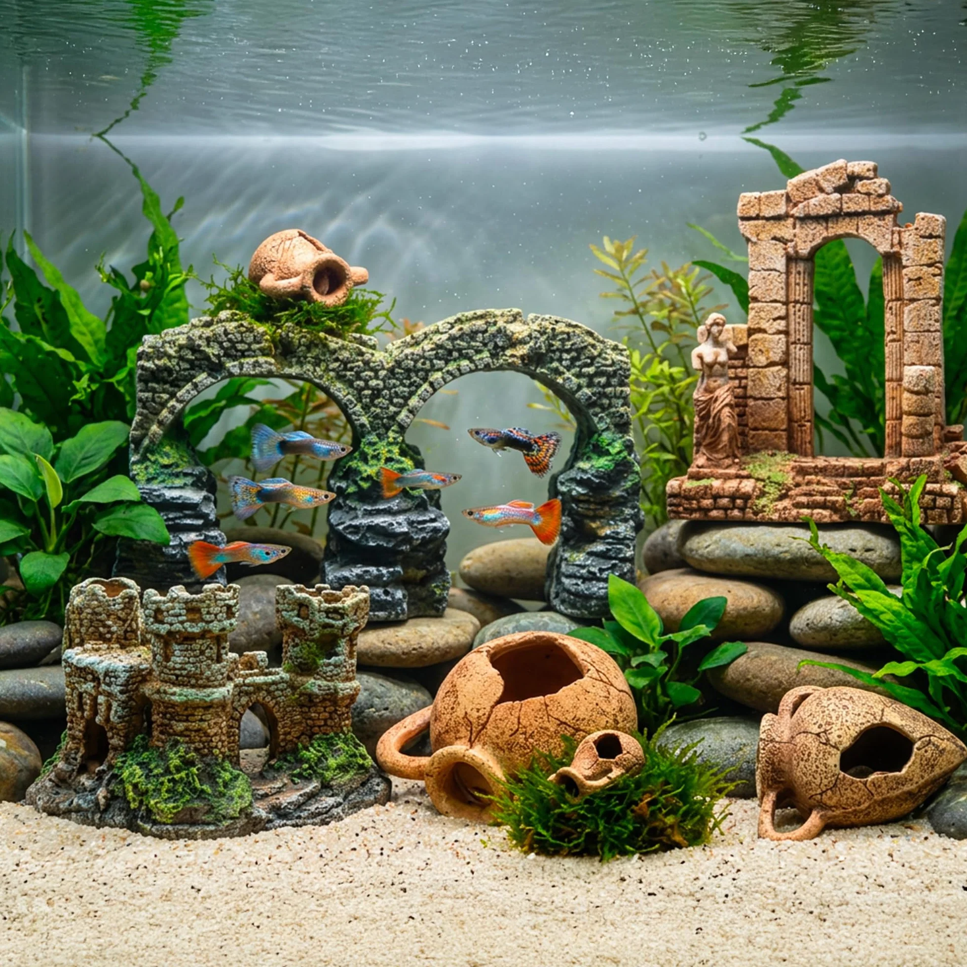 Amtra Wave Arche Grec Objet d'Ornement pour Aquariophilie
