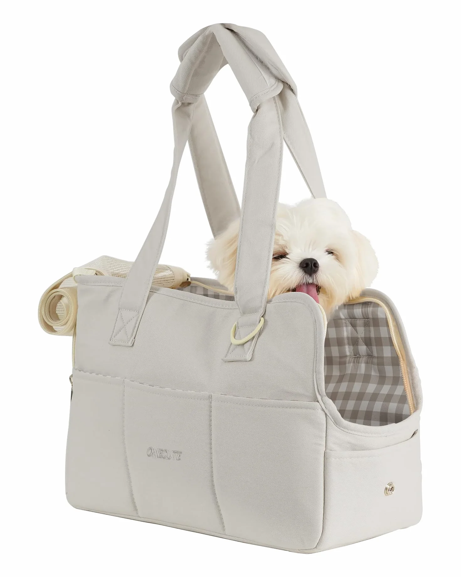ONECUTE Sac de Transport pour Chat Chien Respirant Pliable 7.5 kg Medium Grey