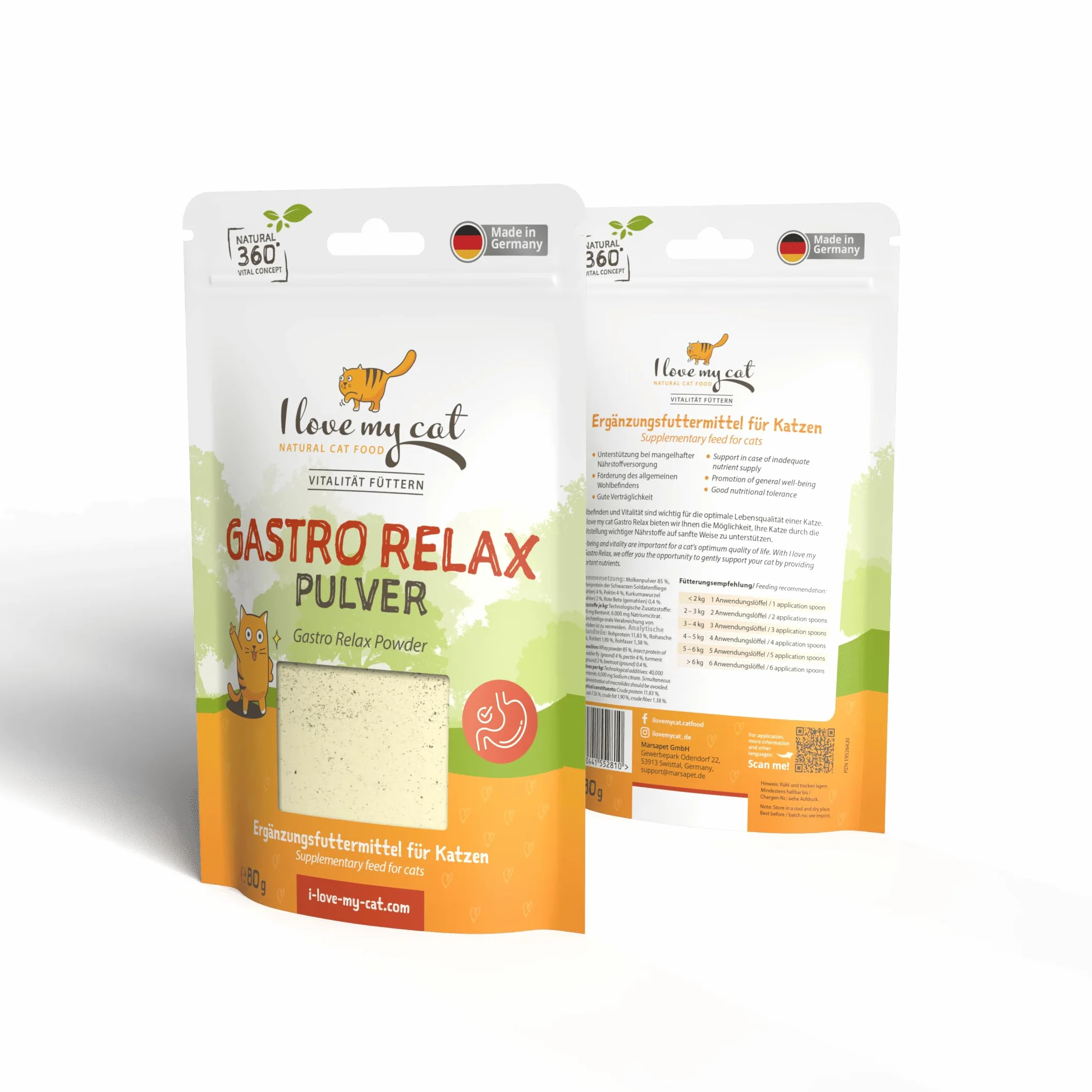 I Love My Cat Gastro Relax Poudre pour Chats 80 g Complément Alimentaire Digestion