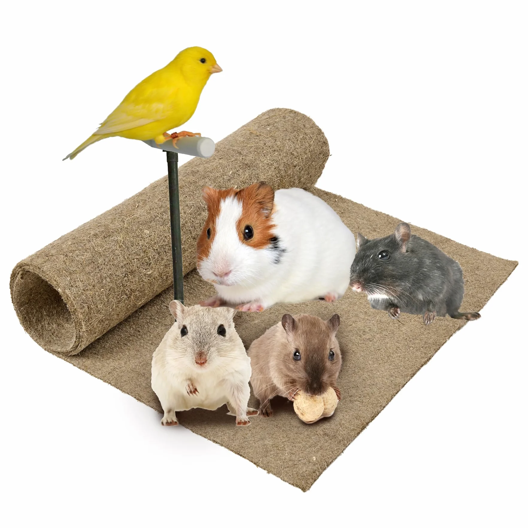 La Cordeline Tapis Litière Chanvre Naturel 40 x 100 cm Fond de Cage pour Rongeurs
