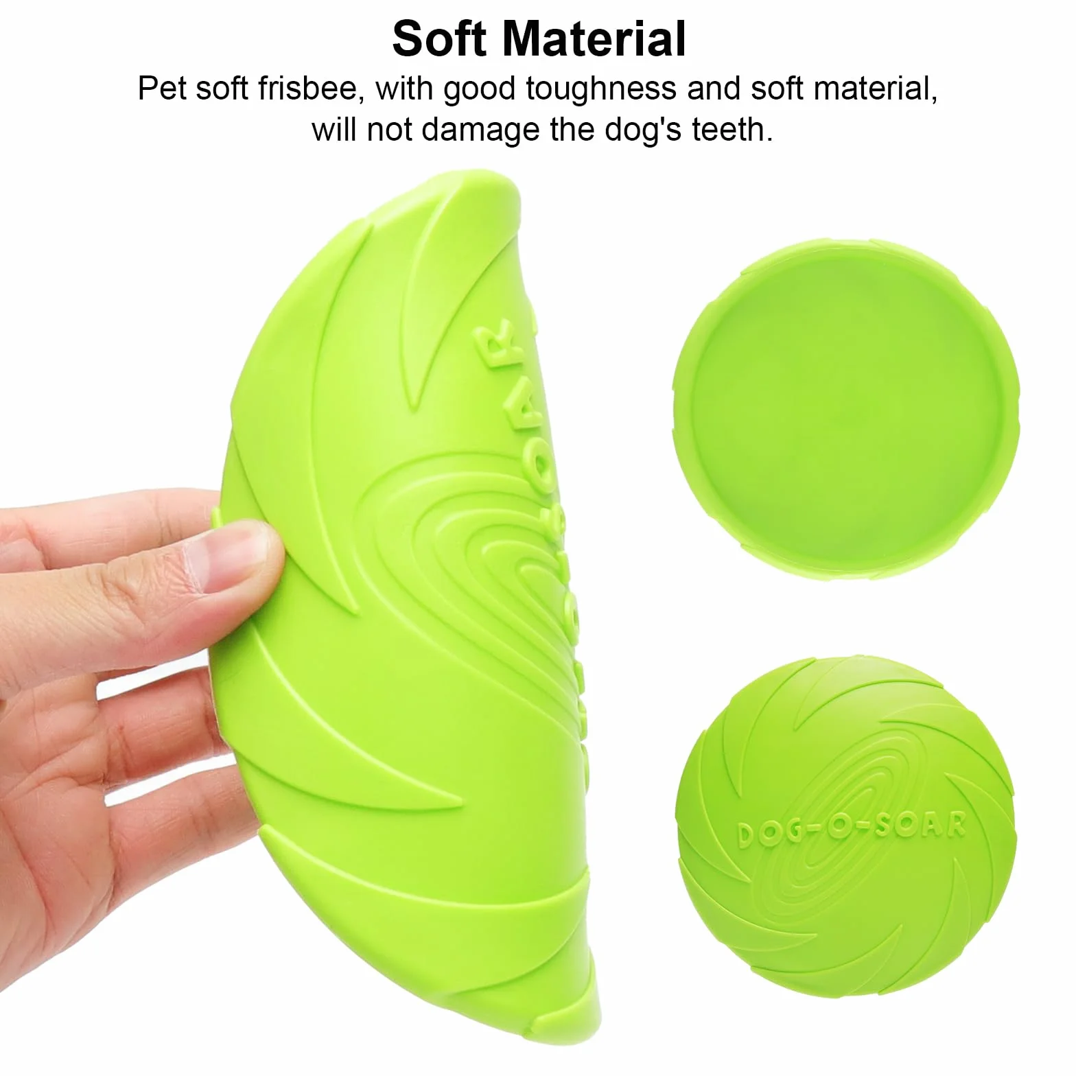 TNSLAND Frisbee Lot de 3 en Caoutchouc Naturel pour Chien 15 cm, Dog Disc
