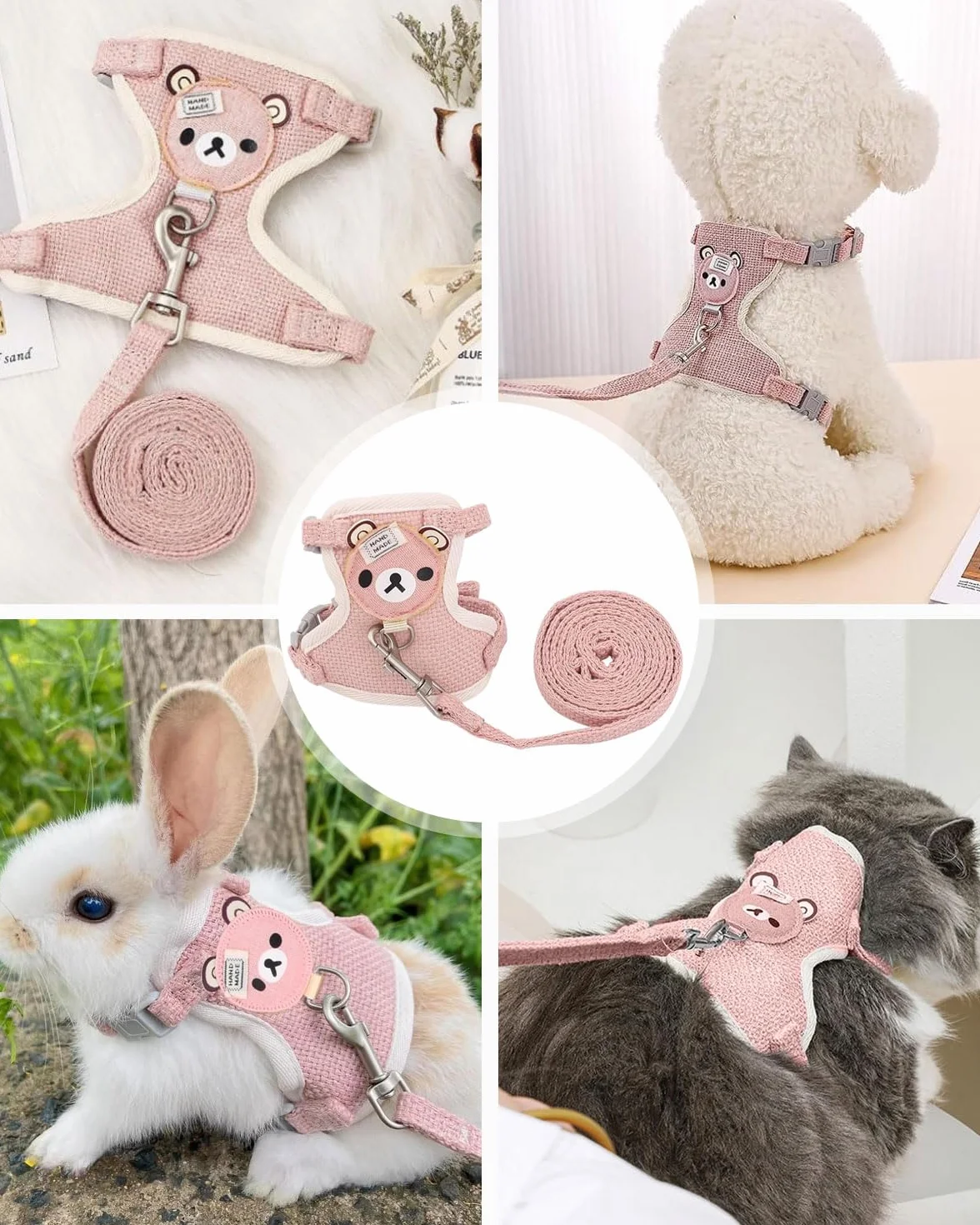 Harnais pour lapin réglable respirant laisse petits animaux S