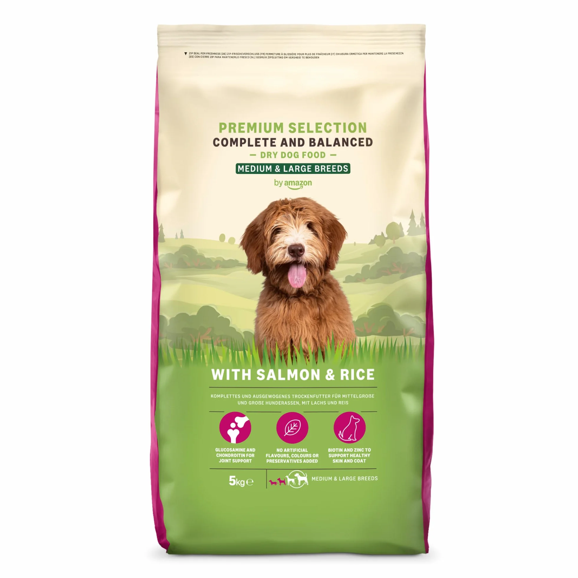 Amazon Complete Croquettes complètes pour chiens adultes, riche en poulet et riz, 5 kg