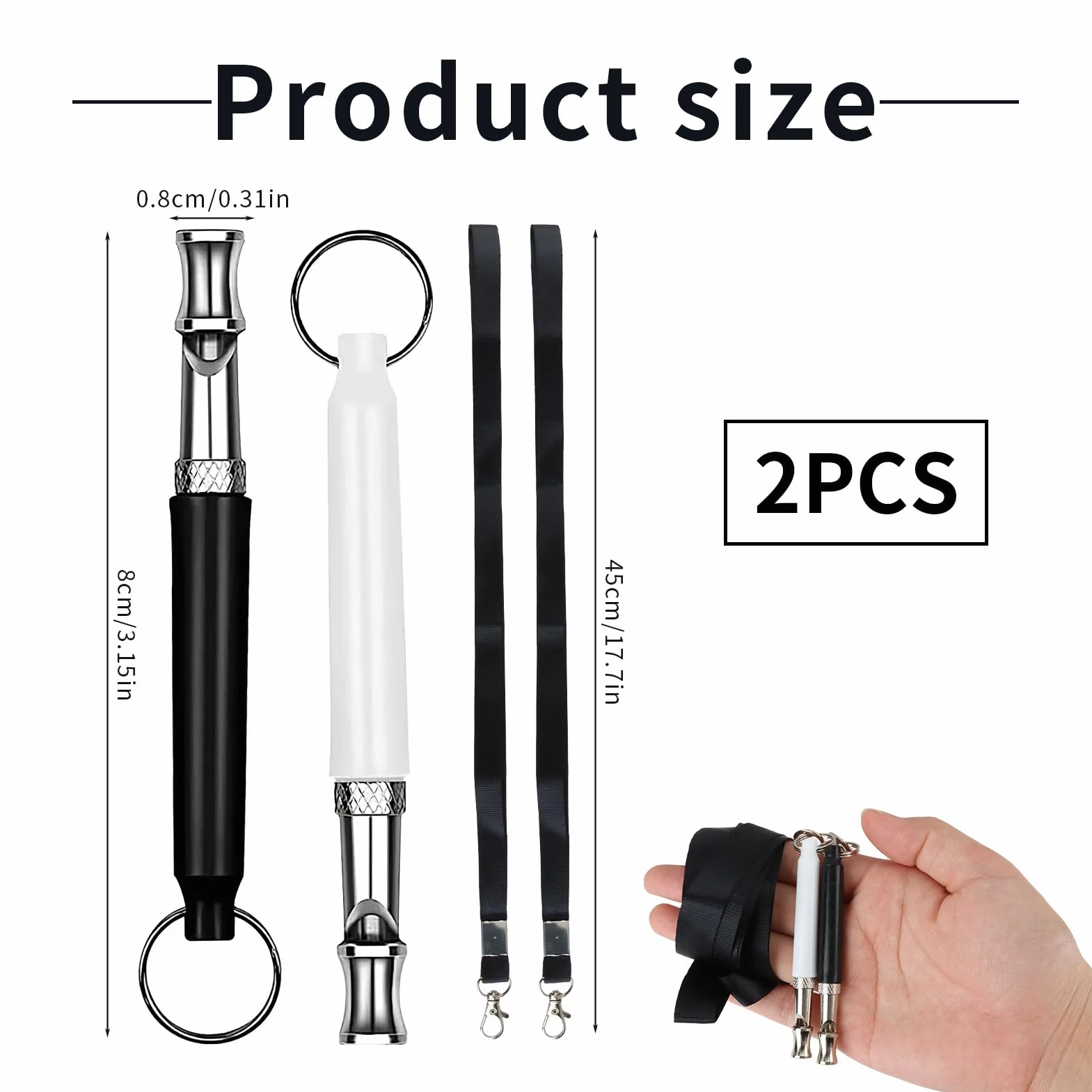 Sifflet de Rappel pour Chien Ultrason Silencieux Réglable 2 Pièces