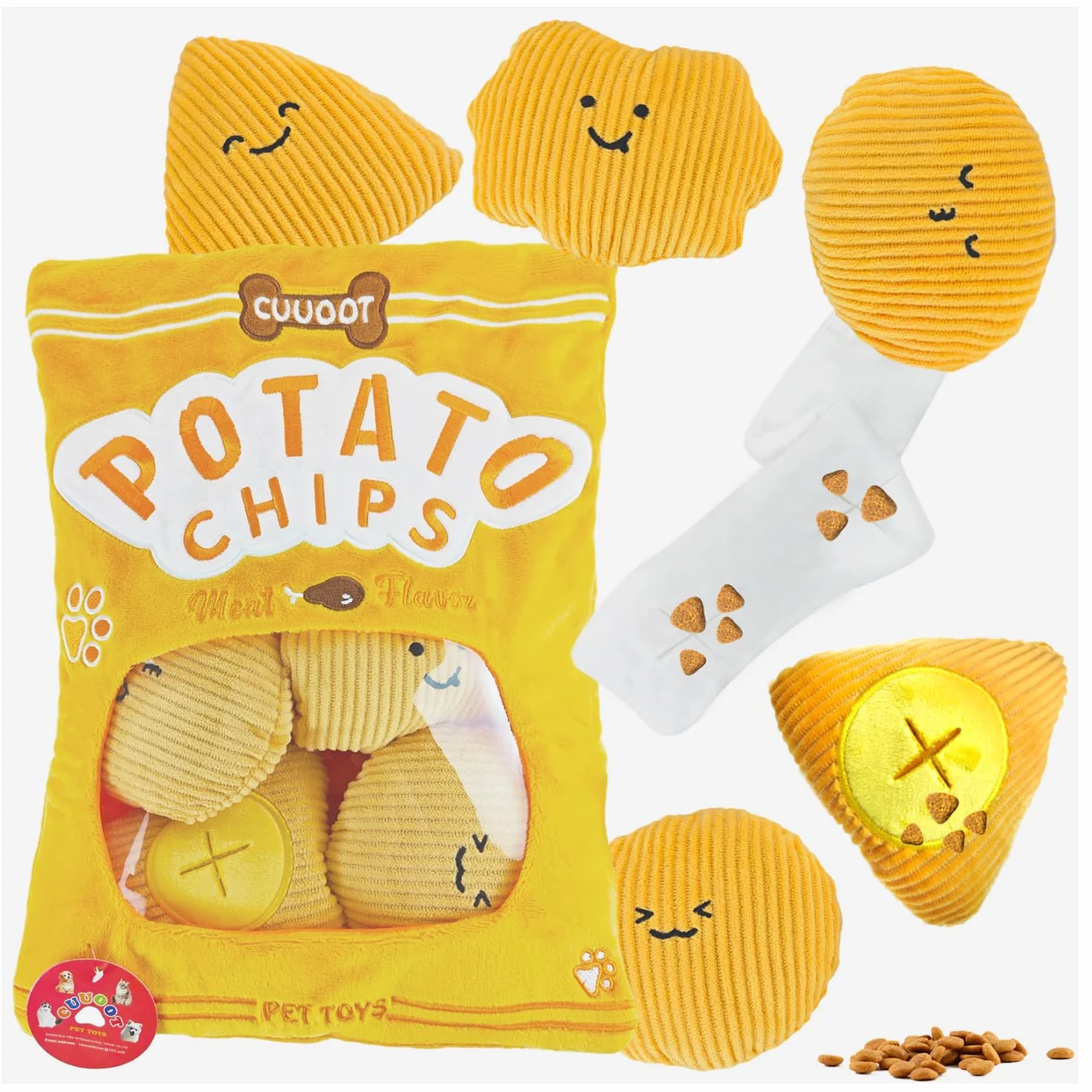 Jouets Interactifs Croustillants pour Chiens Casse-Tête et Enrichissement - Jouets Chips and Potatoes