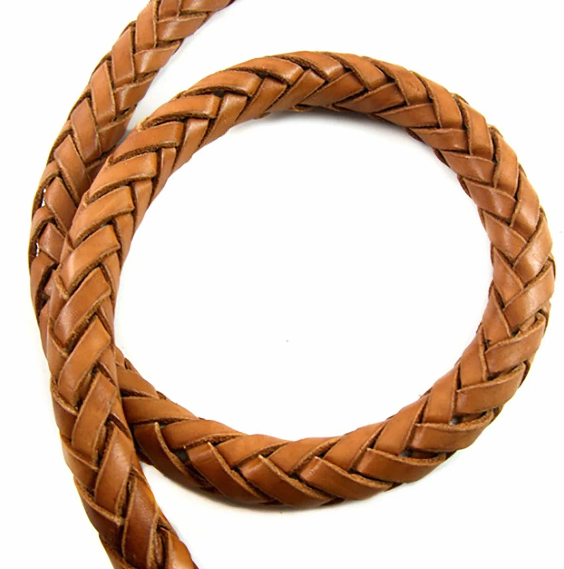 Laisse pour chien en cuir véritable de 1,1 m de long et 2,5 cm de large avec poignée souple tressée pour chiens de taille moyenne et grande (1,9 m)