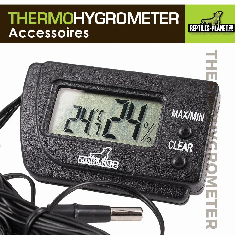 Reptiles Planet - Small Thermohygrometer - Thermomètre et Hygromètre Digital pour Terrarium