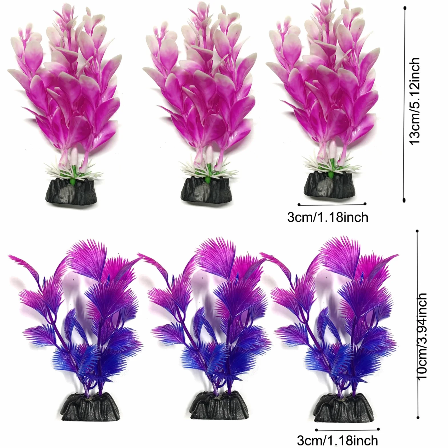 QUOZUO 25 Pièces Plantes d'aquarium Plastique Décoration Artificiel Coloré 6-30cm