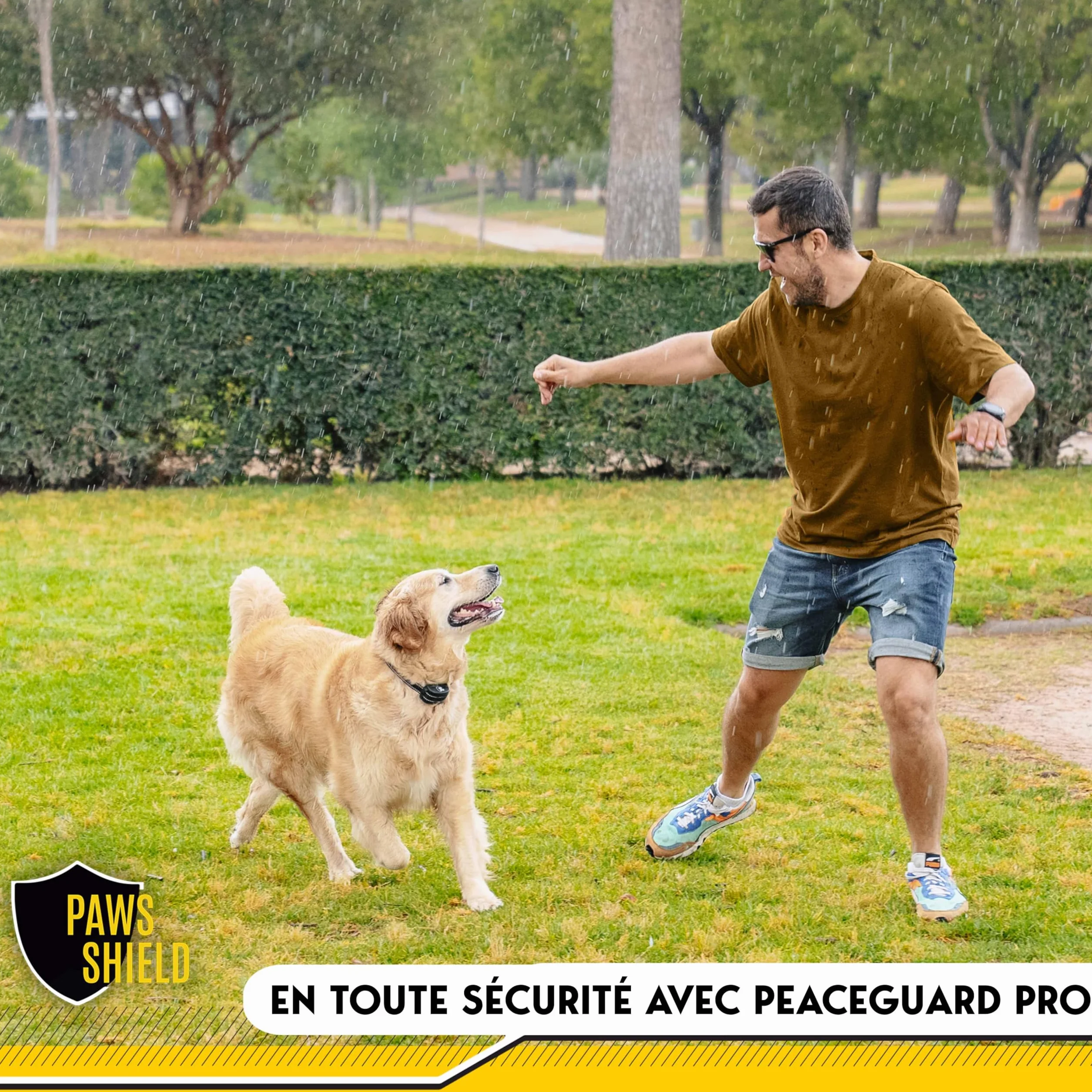 Collier Anti Fugue Chien avec Clôture Électrique Invisible | Dressage Étanche Vibration Signal Sonore Sécurité Extérieure