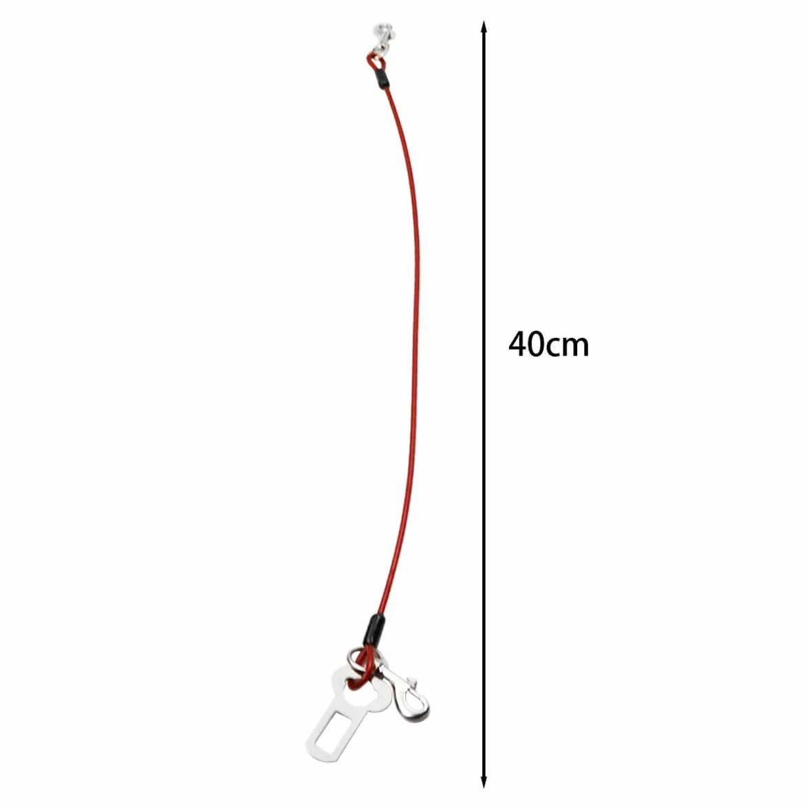 Lot de 2 ceintures de sécurité pour chien en corde d'acier pour voiture, câble d'attache sans mastication avec double clips et fixation de loquet