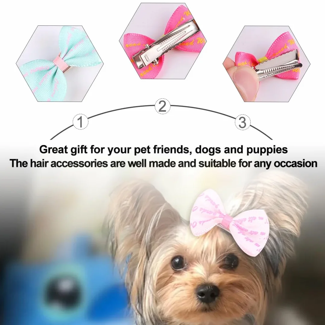 Barrettes pour Chiens Nœud Papillon Petites Pinces à Cheveux Mignon 10 Pièces
