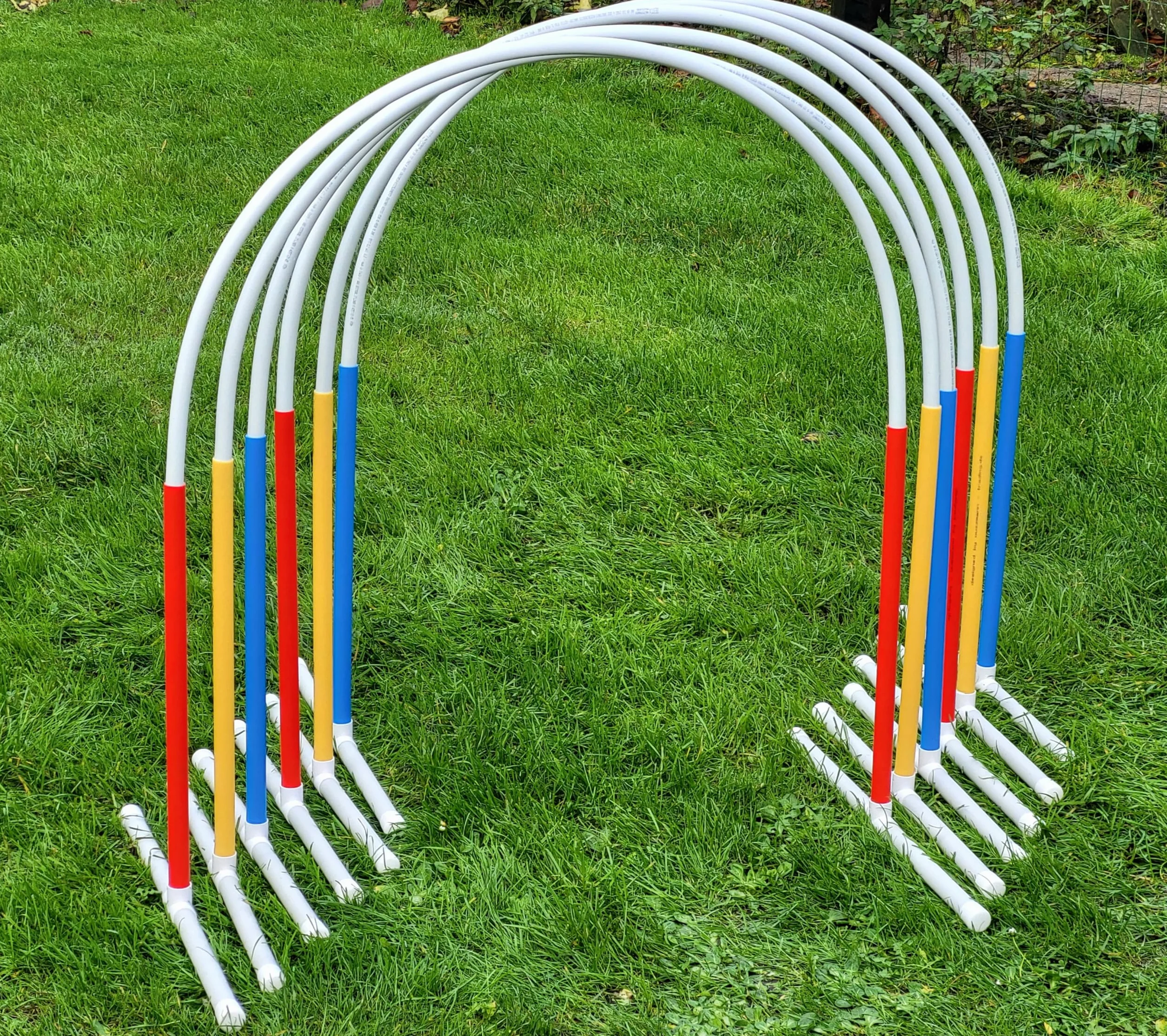Fun-Hoopers 6 arcs Hoopers avec support rouge jaune bleu