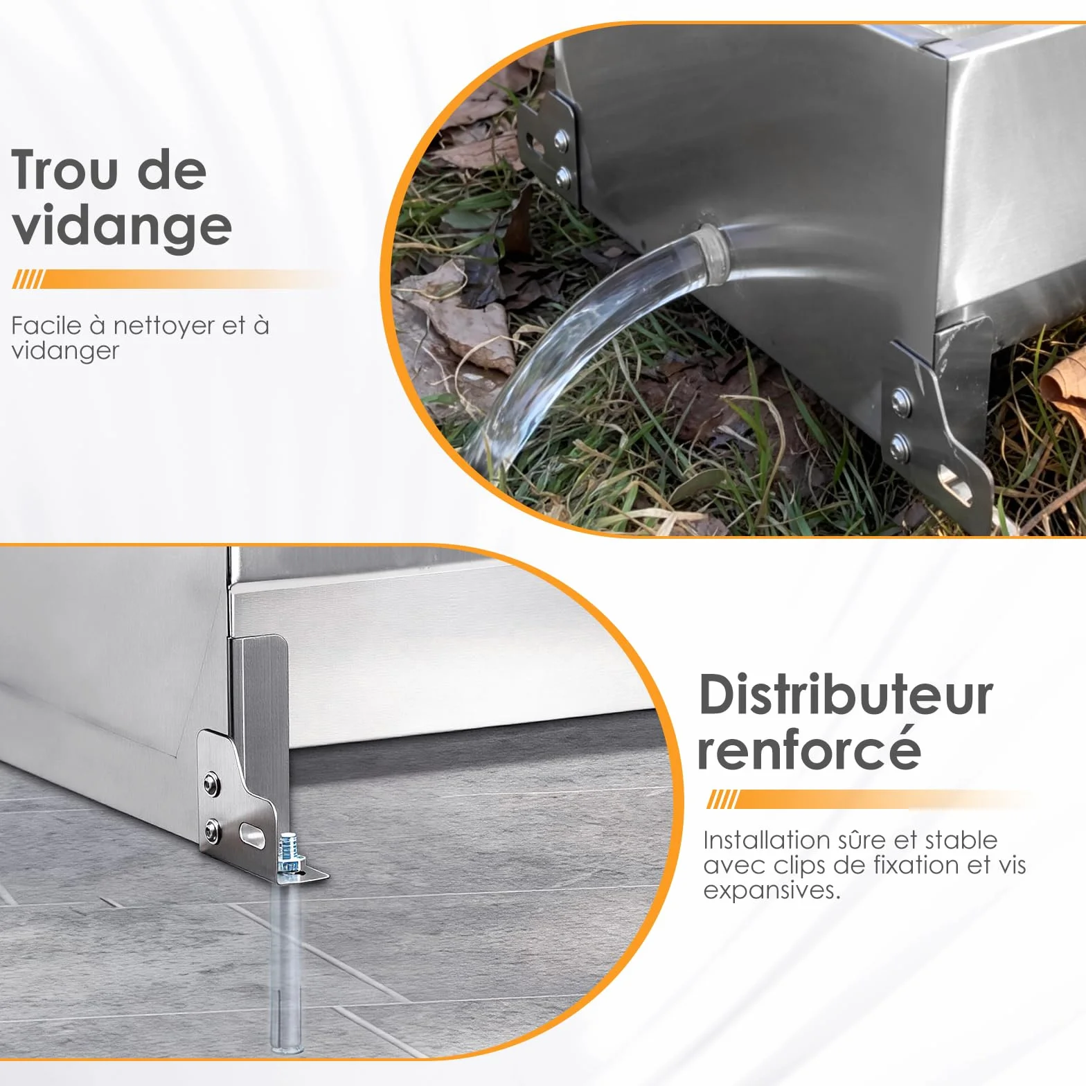 Bac à Abreuvoir Automatique 50 litres avec Flotteur 1/2 Pouce et Kit de Connexion pour Chevaux Chèvres Bœufs