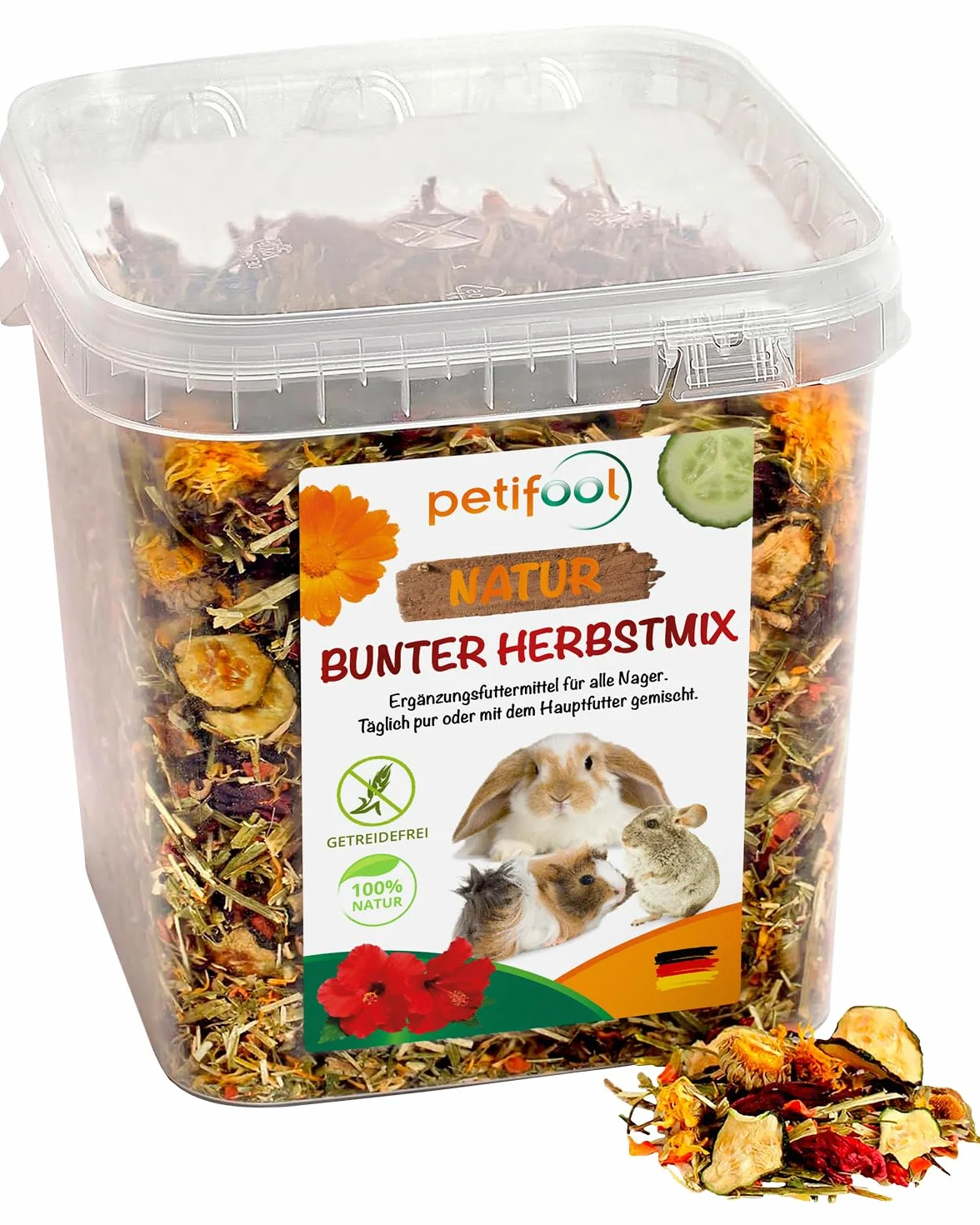 Petifool Aliments complémentaires pour rongeurs Mélange d'automne coloré 650 g