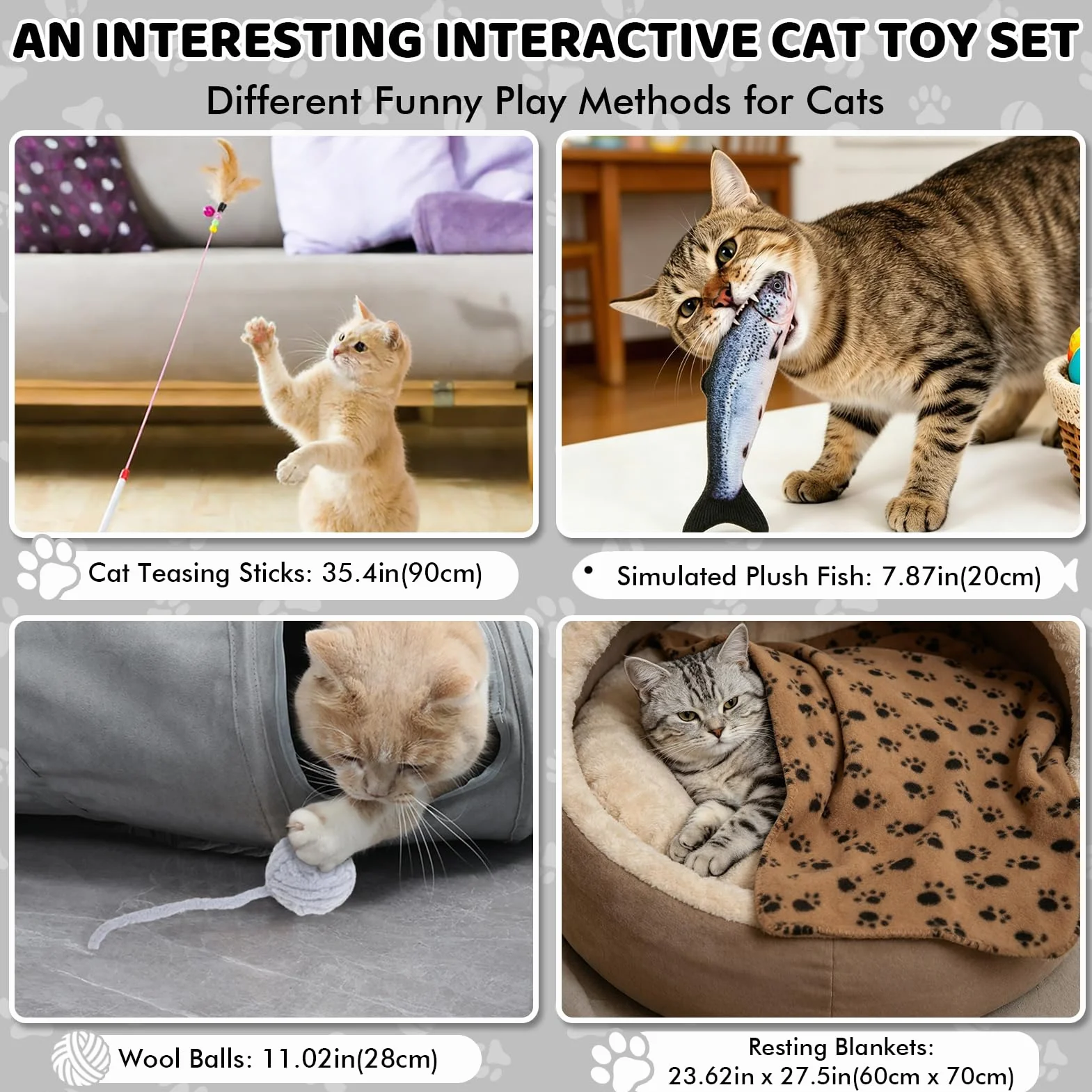 XIAPIA Tunnel pour Chat Pliable, Jouet Interactif pour Chaton et Chiot, Tunel Chat Jeu avec Balle, Tunnel Lapin, Cobaye, Furet, pour Exercice en Intérieure et Extérieure pour Chaton