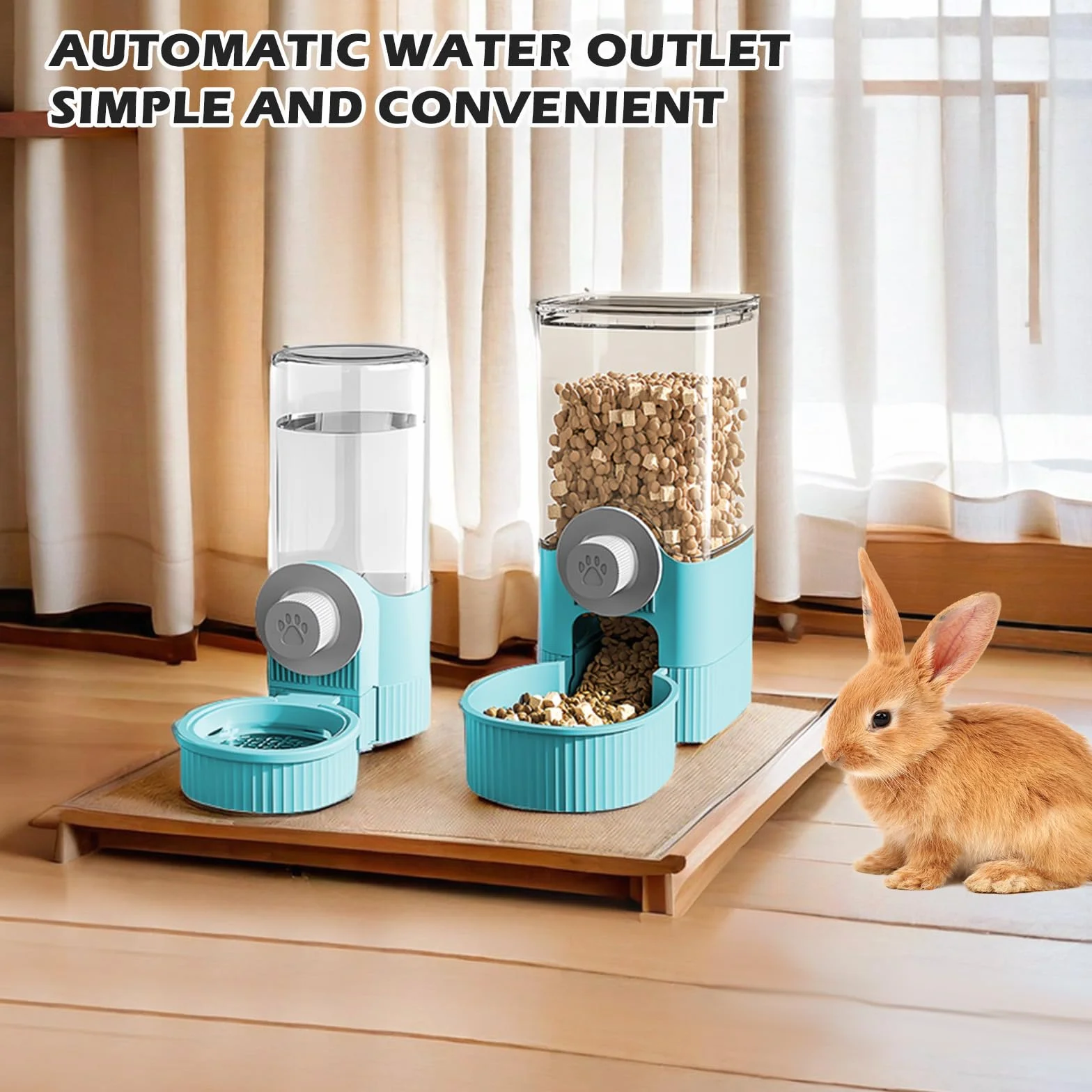 Abreuvoir Distributeur Automatique Nourriture Suspendre Mangeoire Eau Chat Lapin