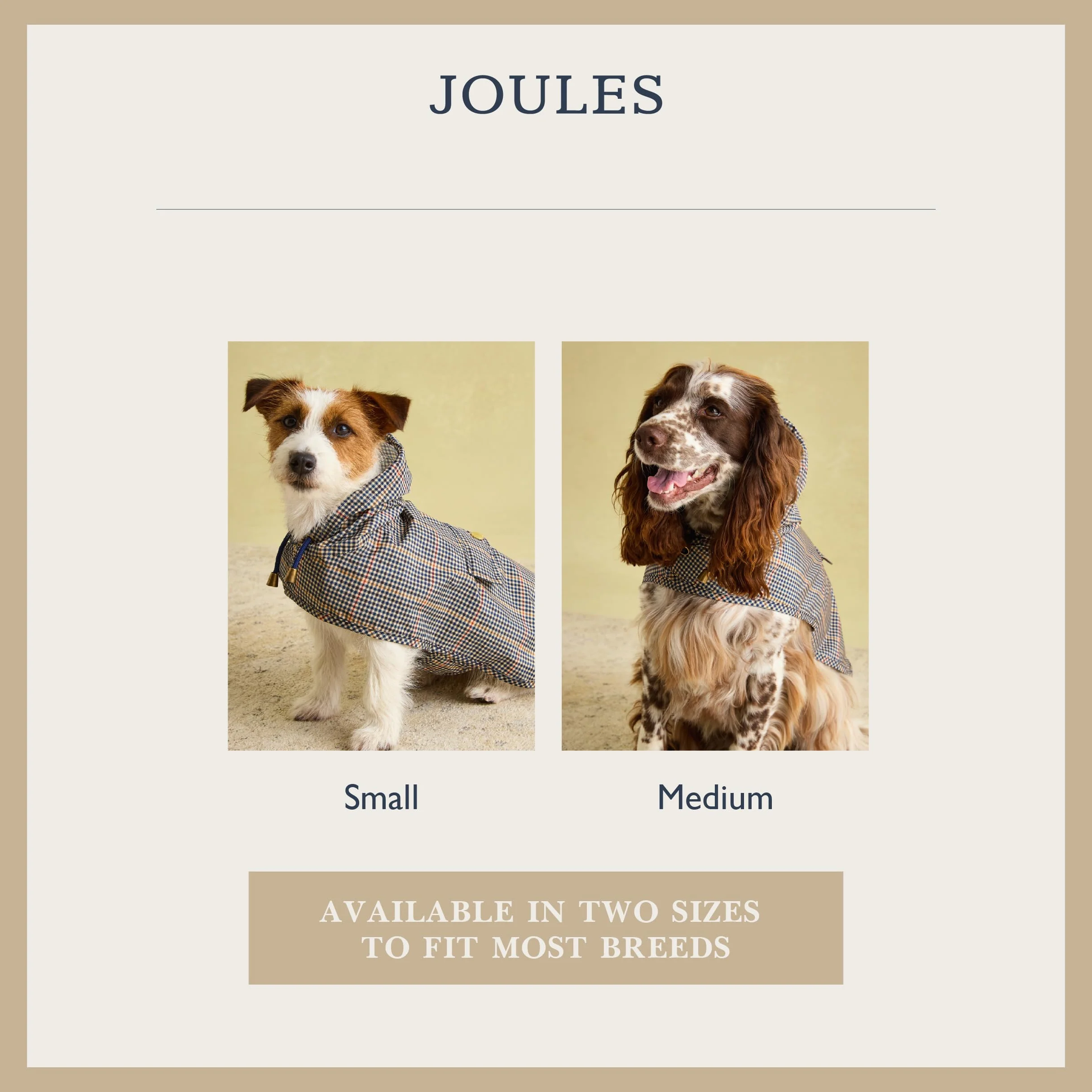 Rosewood Joules Henson Veste Pliable à Carreaux pour Chiens de Taille M, Lavable, légère et Portable, imperméable et imperméable pour Chiens de Taille Moyenne