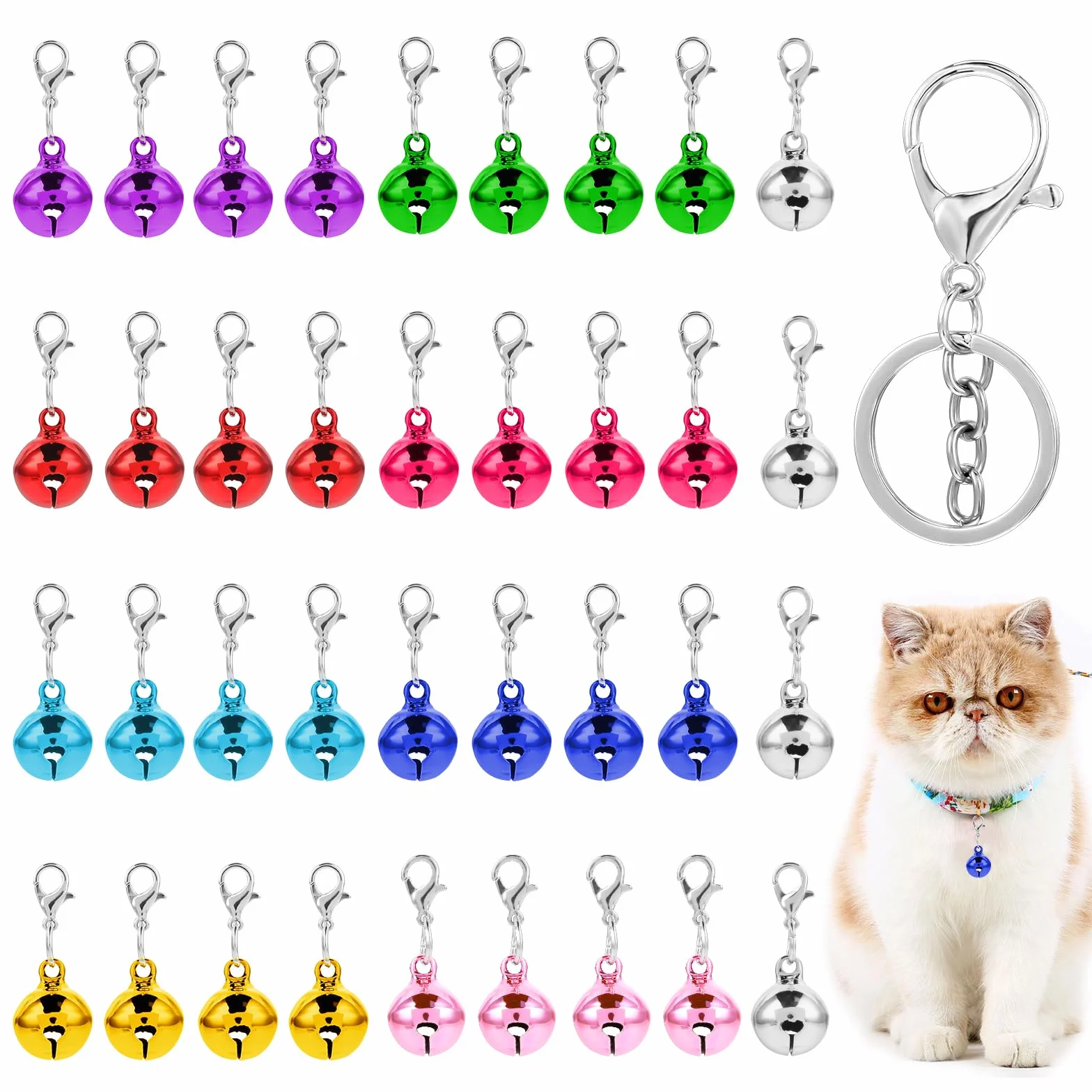 Lot de 36 clochettes pour collier de chat et chien, clochettes puissantes avec son fort et net
