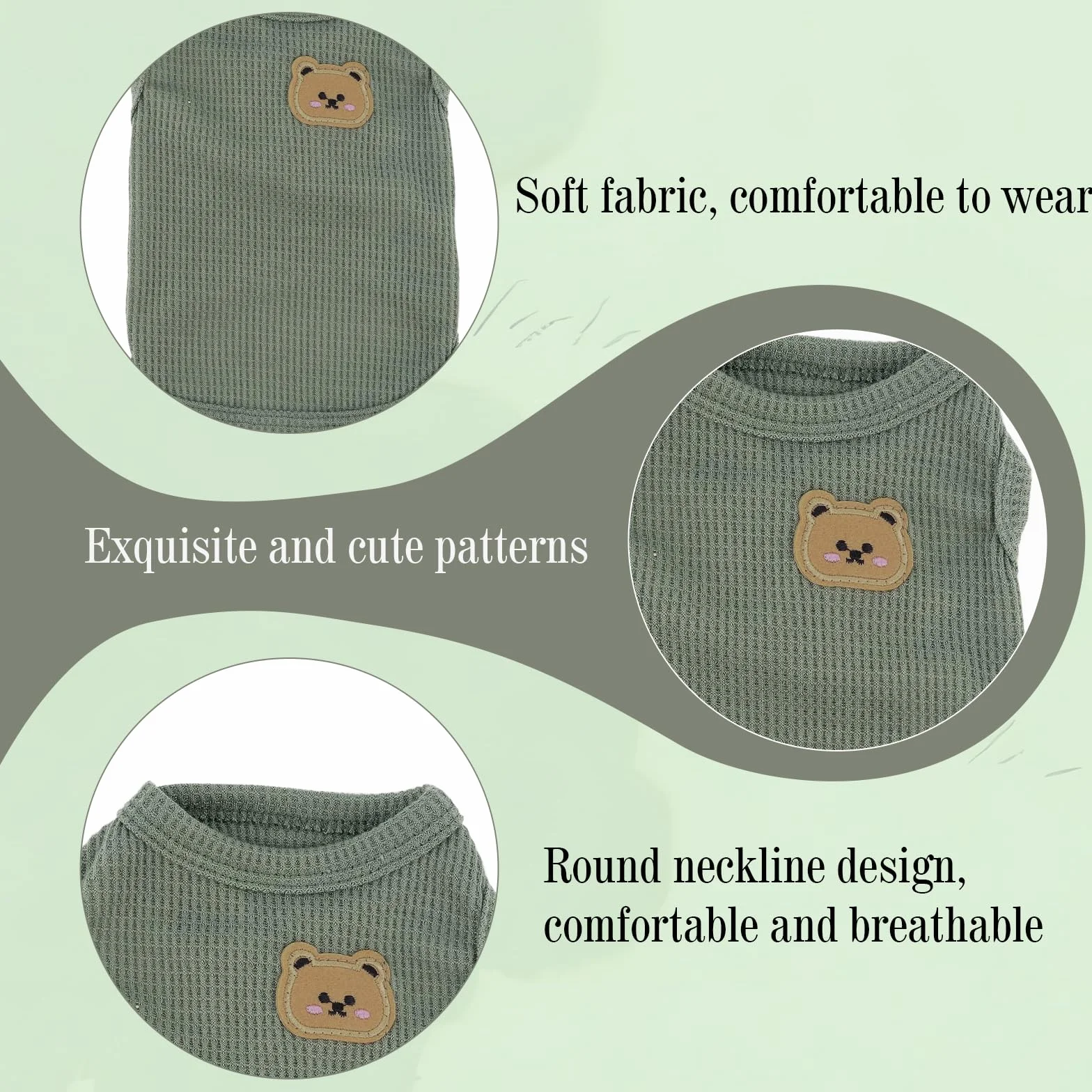 Body Chien Post Operatoire Respirant D'Été sans Manches pour Petits Chiens et Chats, Vert (M)