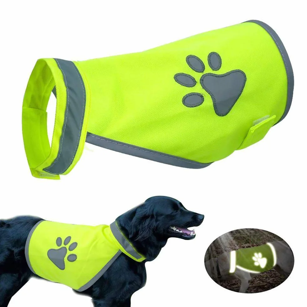 Gilet de sécurité réfléchissant jaune pour chien 5 tailles Haute visibilité taille L