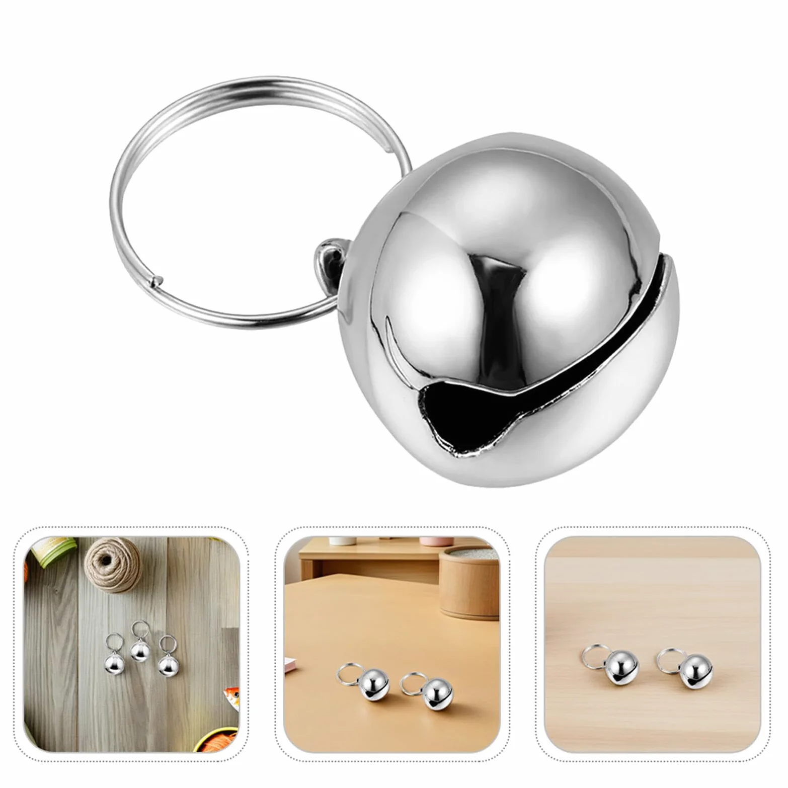 Clochettes en Métal Argenté pour Collier d'animaux, Son Clair, Fixation Facile, Accessoires Festifs pour Extérieur