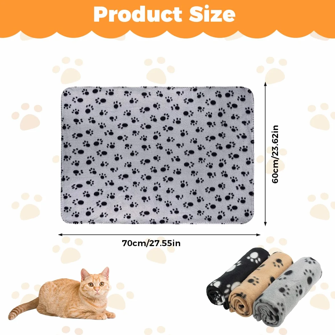 Plaid Chien 60x70 cm Double Face Couverture Animaux Lavable Universelle pour Petite et Moyenne Taille Chiens et Chats