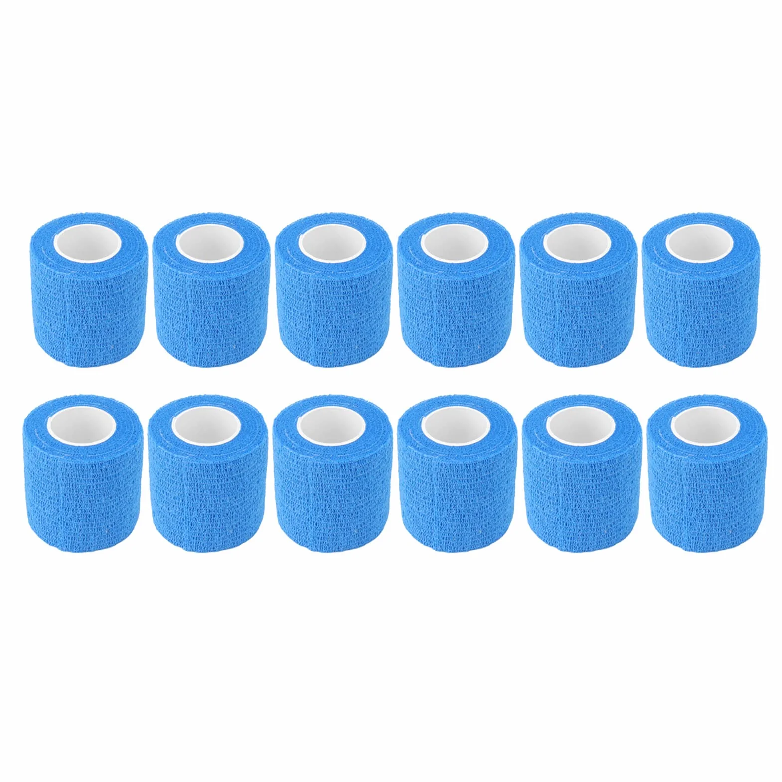 Lot de 12 Bandes élastiques Auto-adhésives imperméables pour réparation de Sabots pour Vaches, Chevaux, Chiens, Chats, Polyester Non tissé, Longueur 4,5 m, Lot de 12 (Bleue)