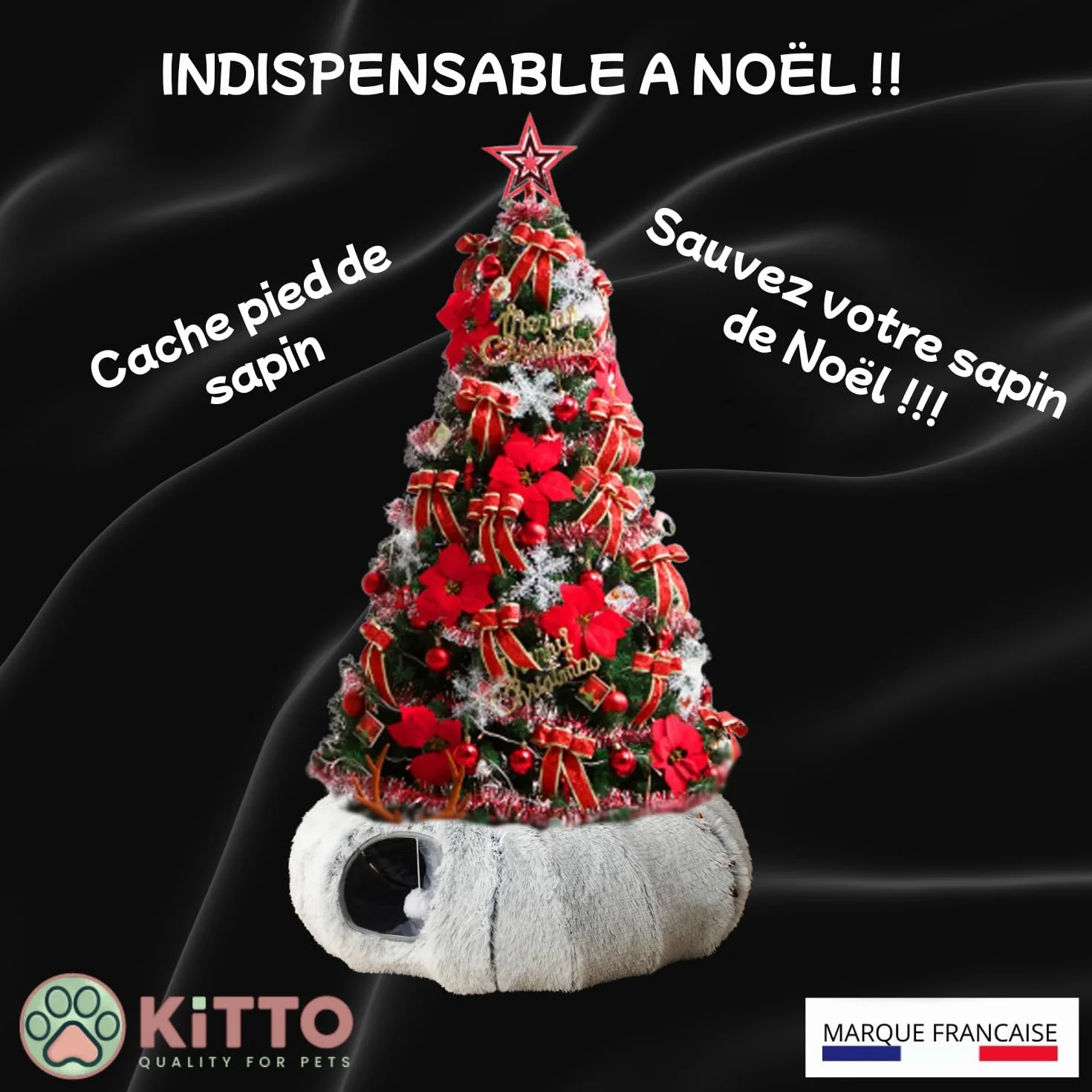 Kitto - Tunnel pour Chat - Panier Moelleux avec Coussin lit - Tunel Cat Jeu - Cabane, Niche - Tunnelle modulable - Rond -Convient pour Chat XXL, Petit Chien, Lapin, Furet - 12 Attaches en Bois