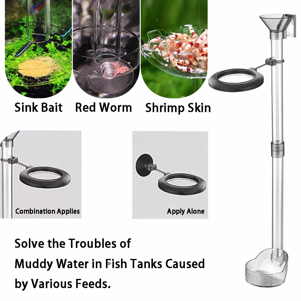 Mangeoire pour Aquarium Crevettes Poissons en Acrylique Transparent Tube Distributeur