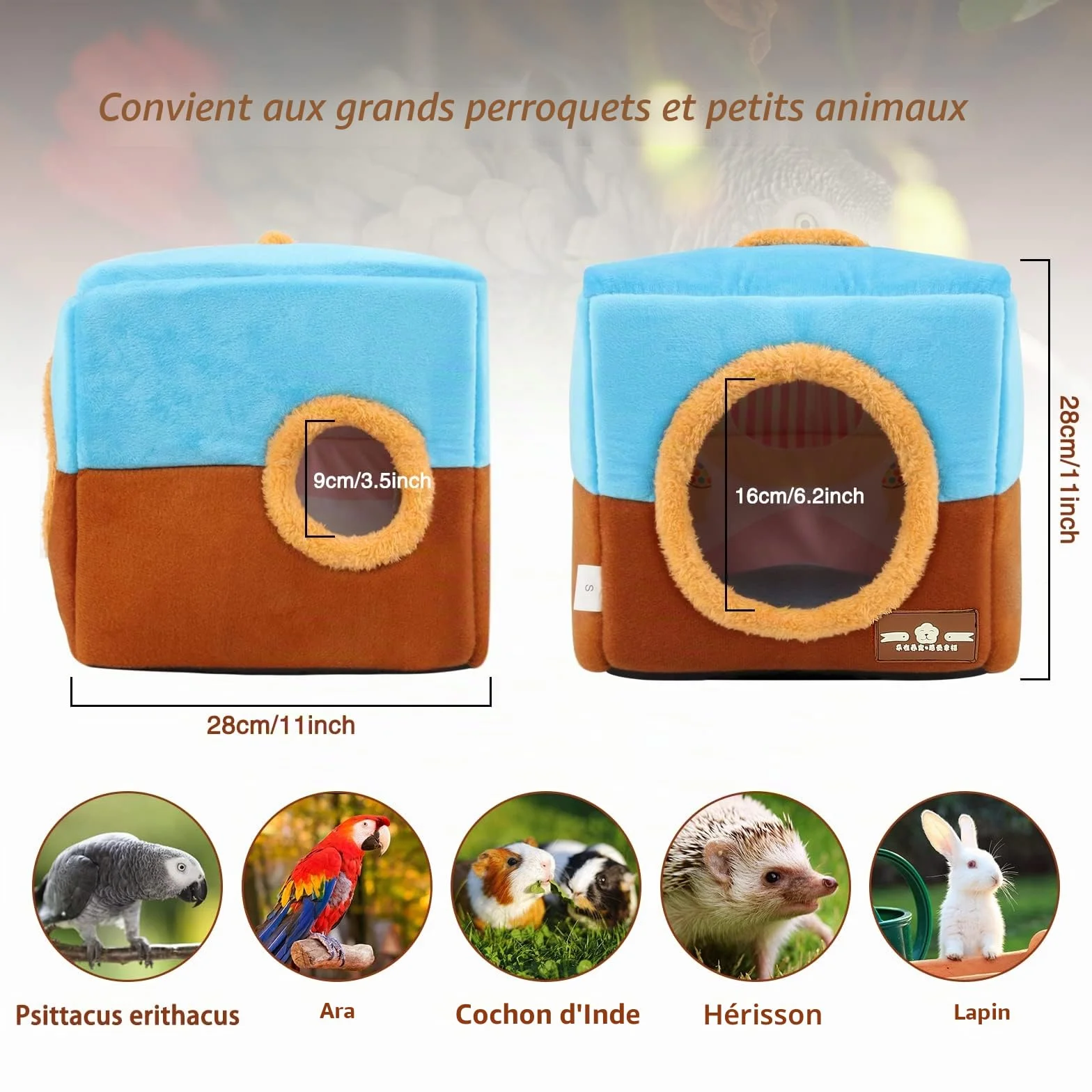 Nichoir pour Perroquet de Grande Taille – Grotte Suspendue pour Grands Oiseaux, Amazones, Gris Africains, Cacatoès