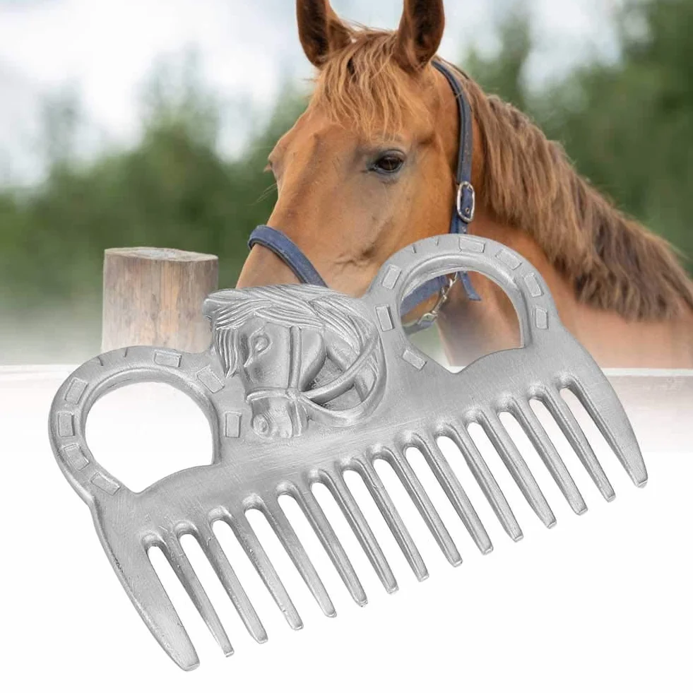 Peigne en Métal pour Crinière et Queue de Cheval, Outil de Toilettage Portable