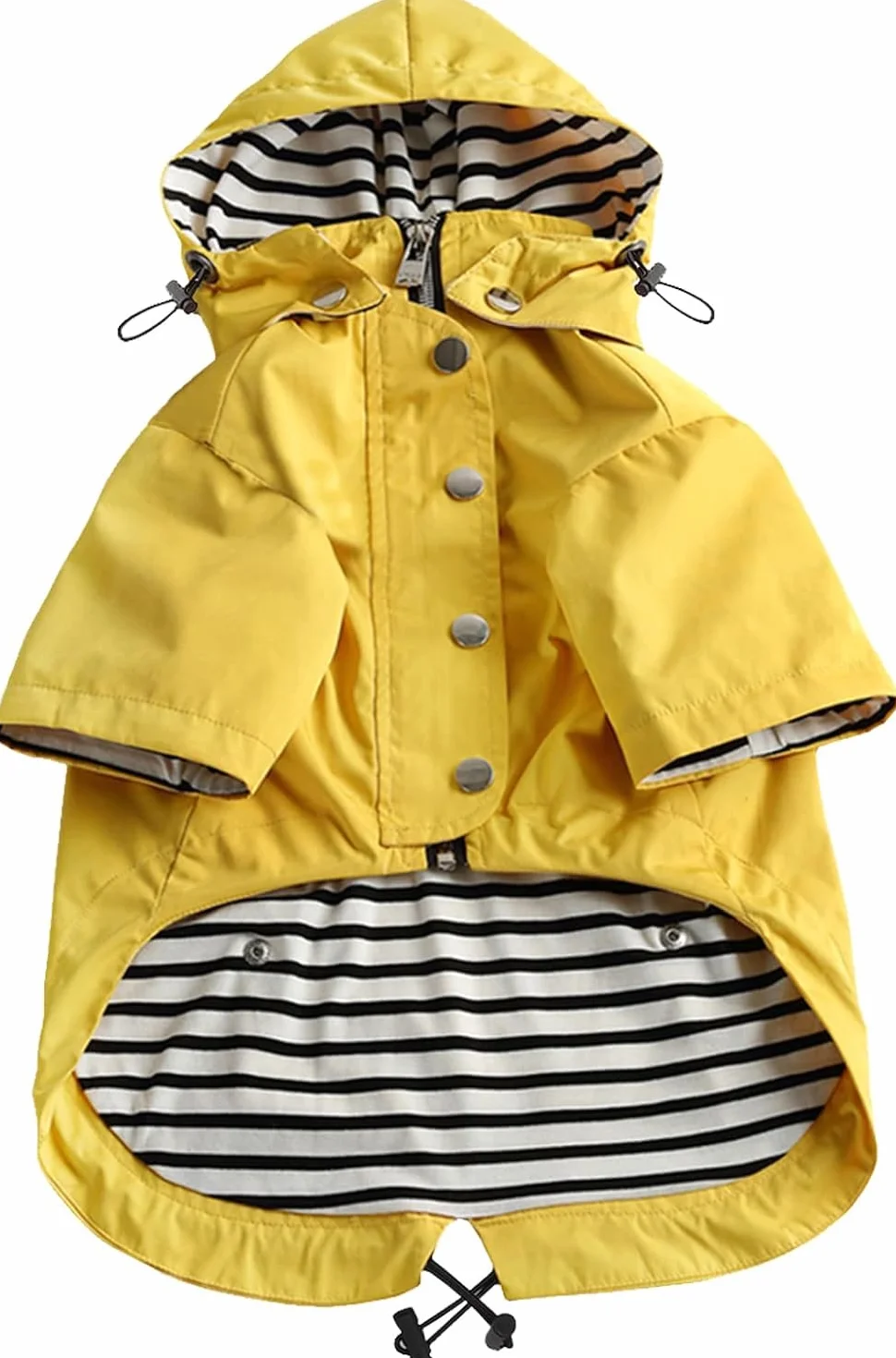 Manteaux imperméables pour Chien élégants, résistant Pluie, Capuche Amovible, Petite et Moyenne Chien Jaune