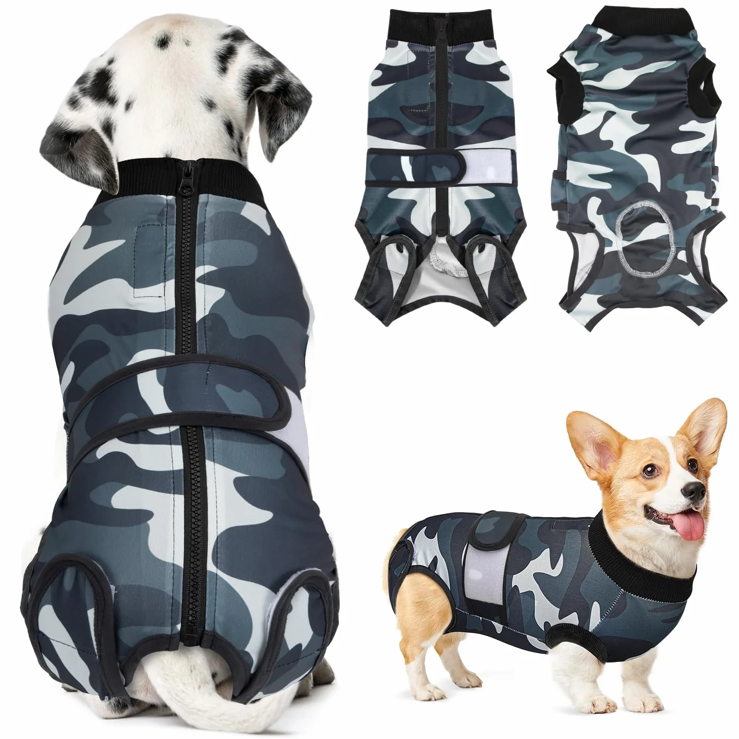 SlowTon Combinaison de récupération pour chien, chemise post-opératoire anti- léchage, bandage abdominal