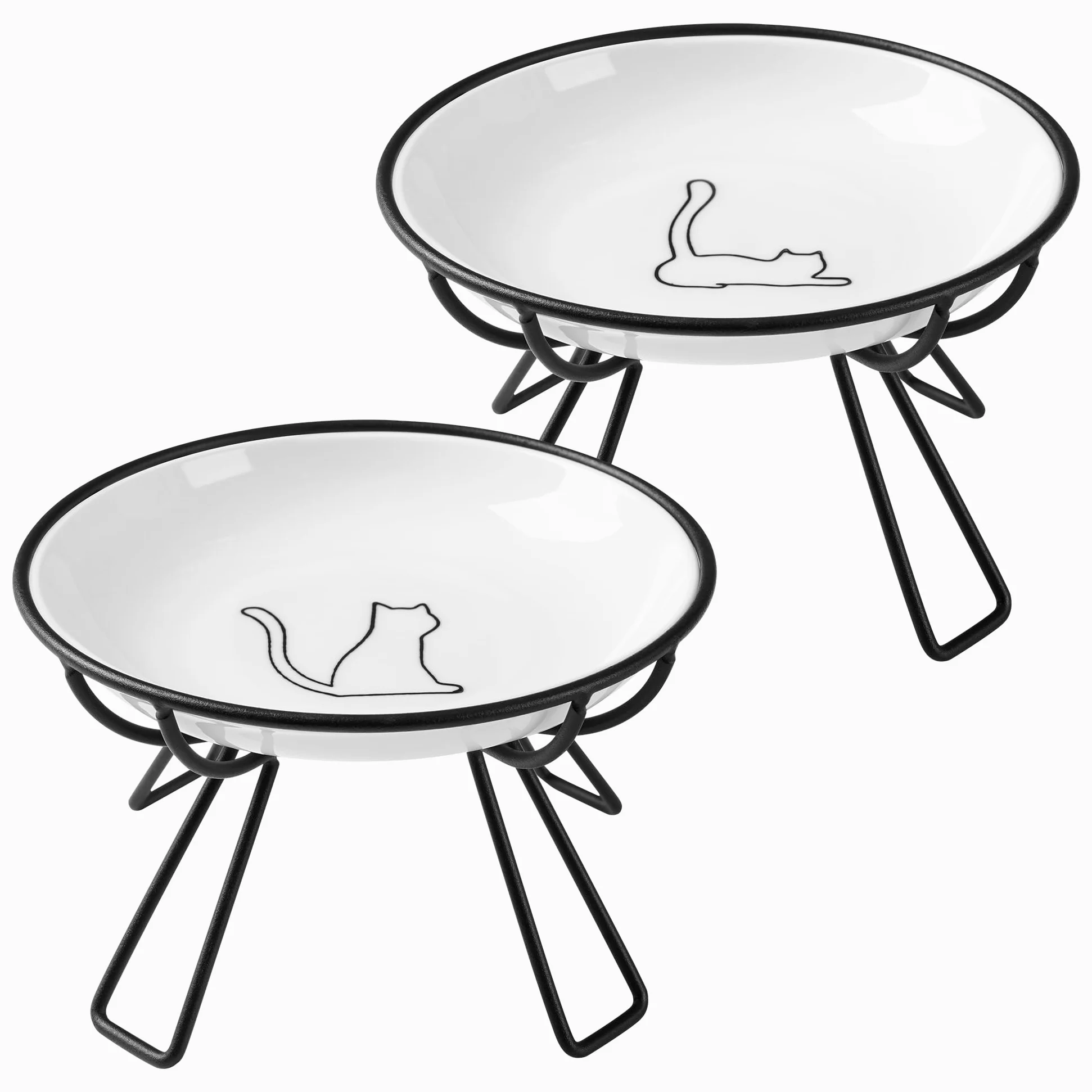 Gamelles surélevées en céramique pour chat – Gamelles surélevées pour chat – Convient aux moustaches, assiette anti-vomissements pour chat – Gamelle surélevée pour chat d'intérieur –