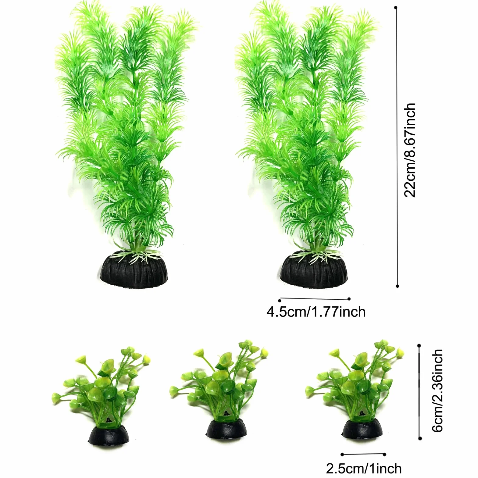 QUOZUO 25 Pièces Plantes d'aquarium Plastique Décoration Artificiel Coloré 6-30cm
