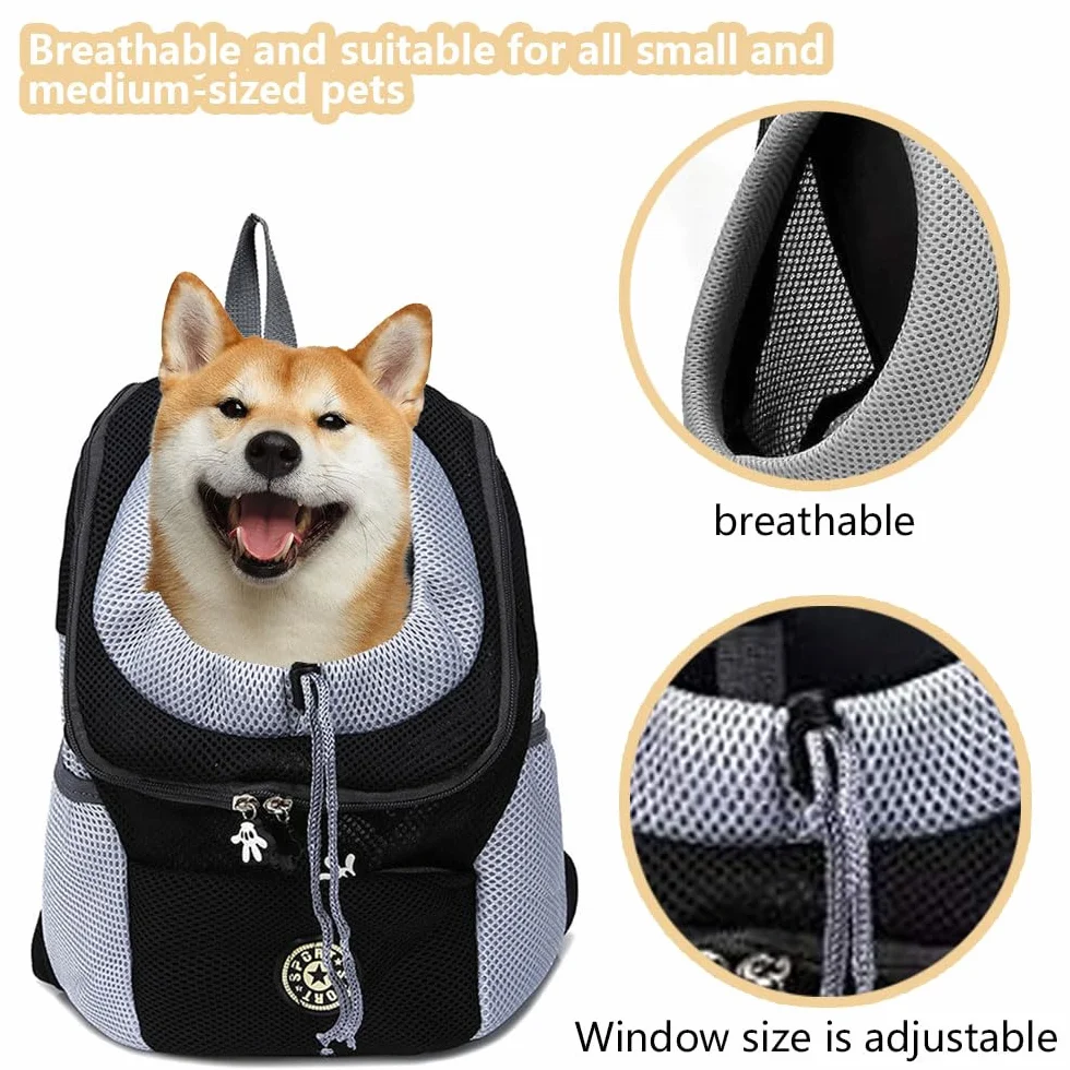 Sac à Dos Chien Porte Chien Ventral 7,5 kg Transport pour Chiens et Chats Pliable Ajustable Respirante