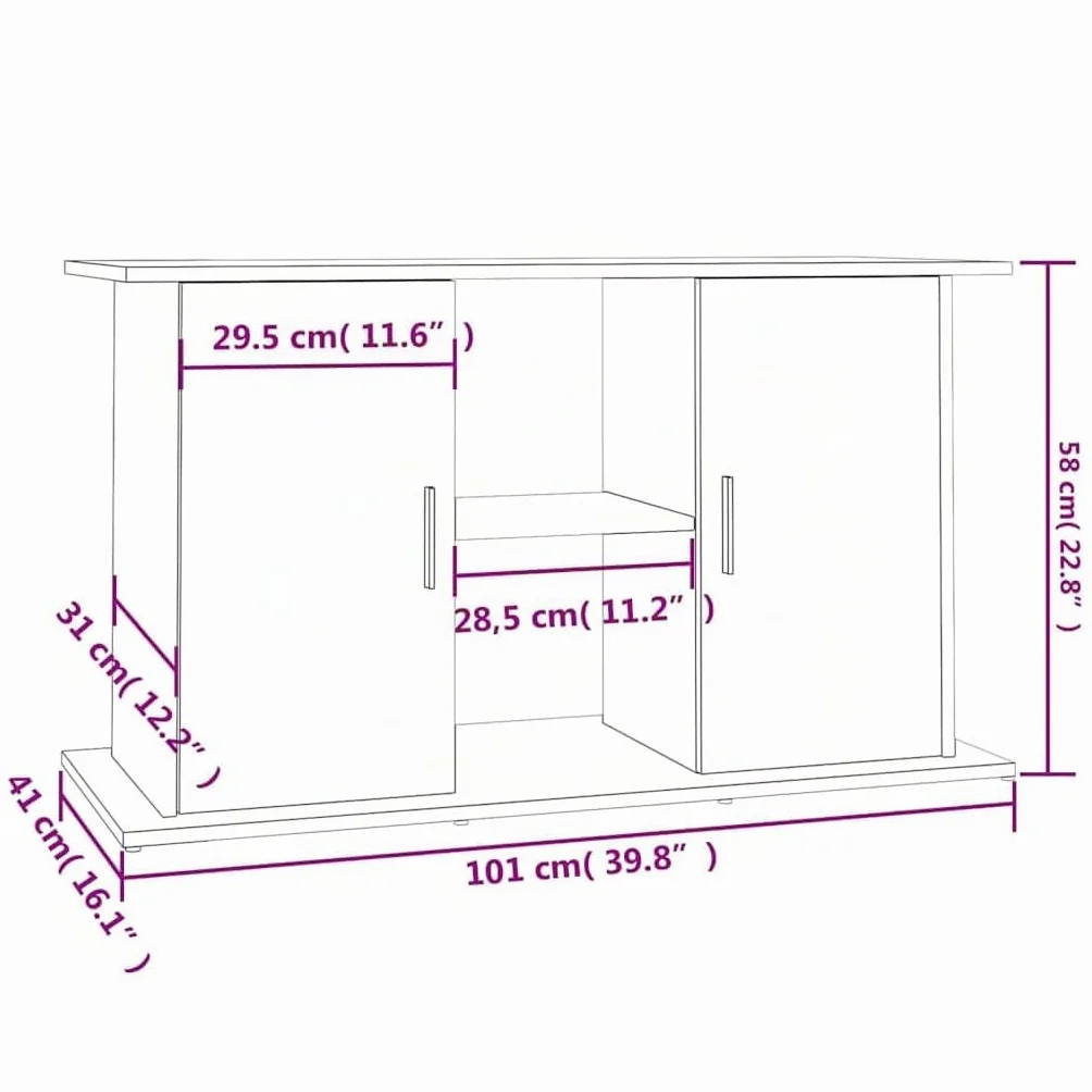 vidaXL Support d'aquarium Chêne Sonoma 101x41x58 cm Bois d'ingénierie