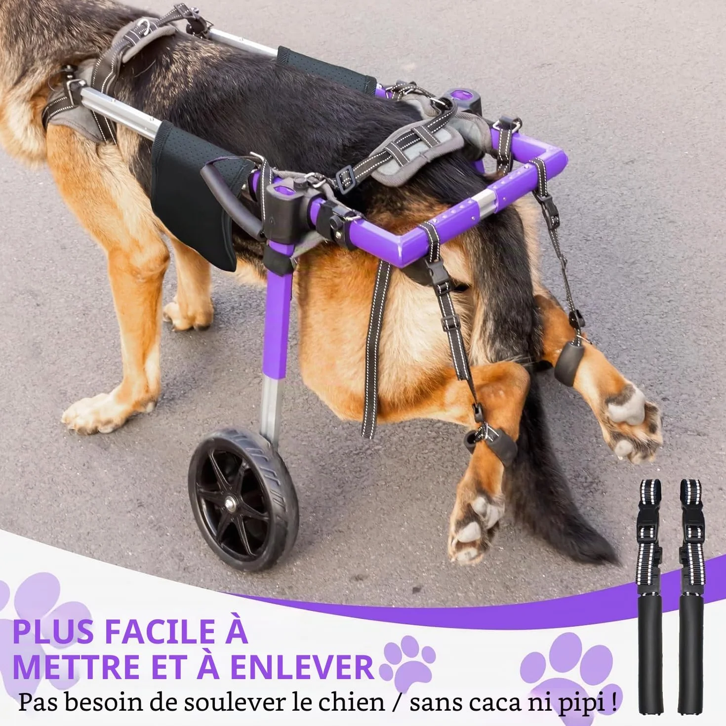 Fauteuil roulant pour chien pour pattes arrière - Fauteuil roulant pour chien