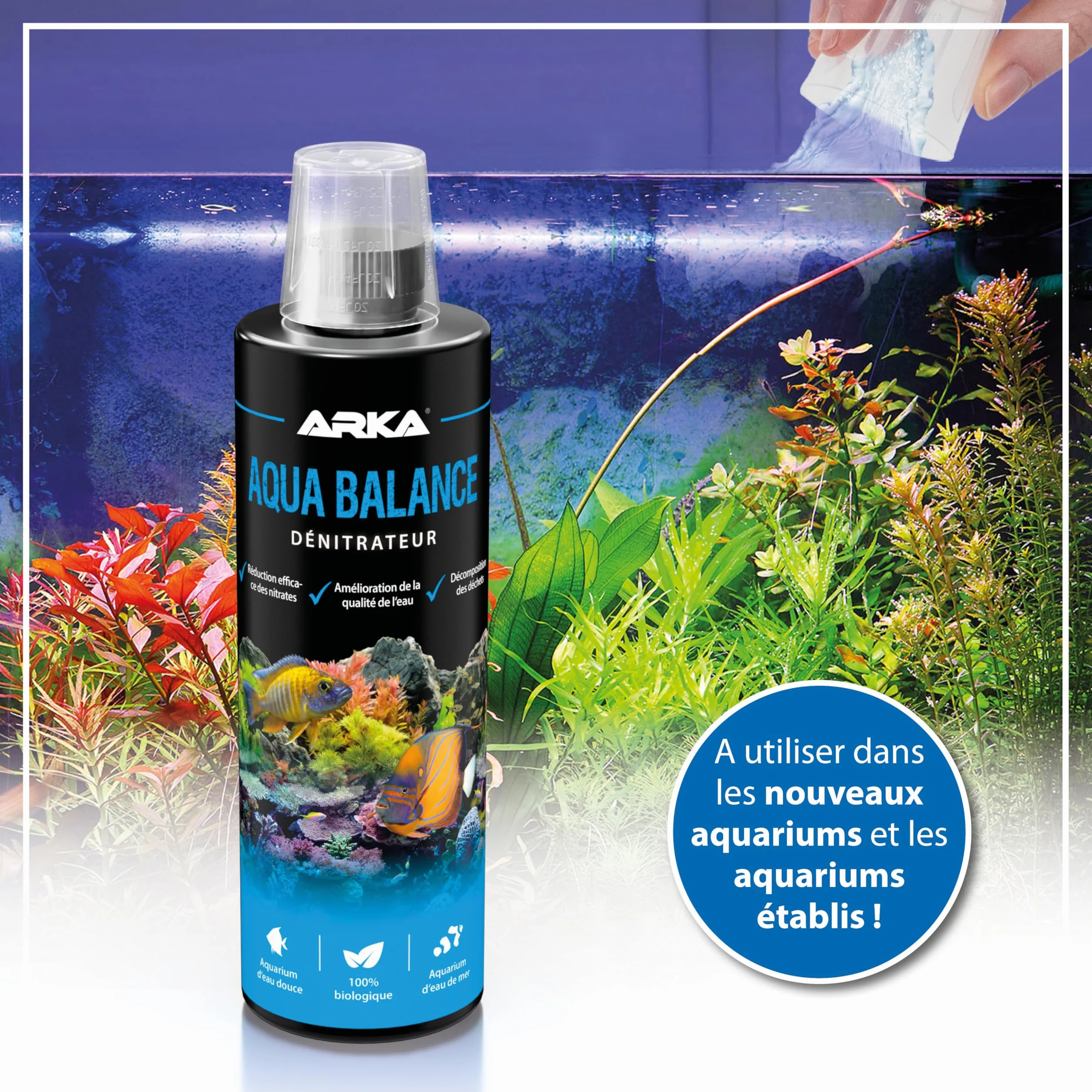 MICROBE-LIFT Aqua Balance Nettoie aquarium réduit nitrates eau douce eau de mer