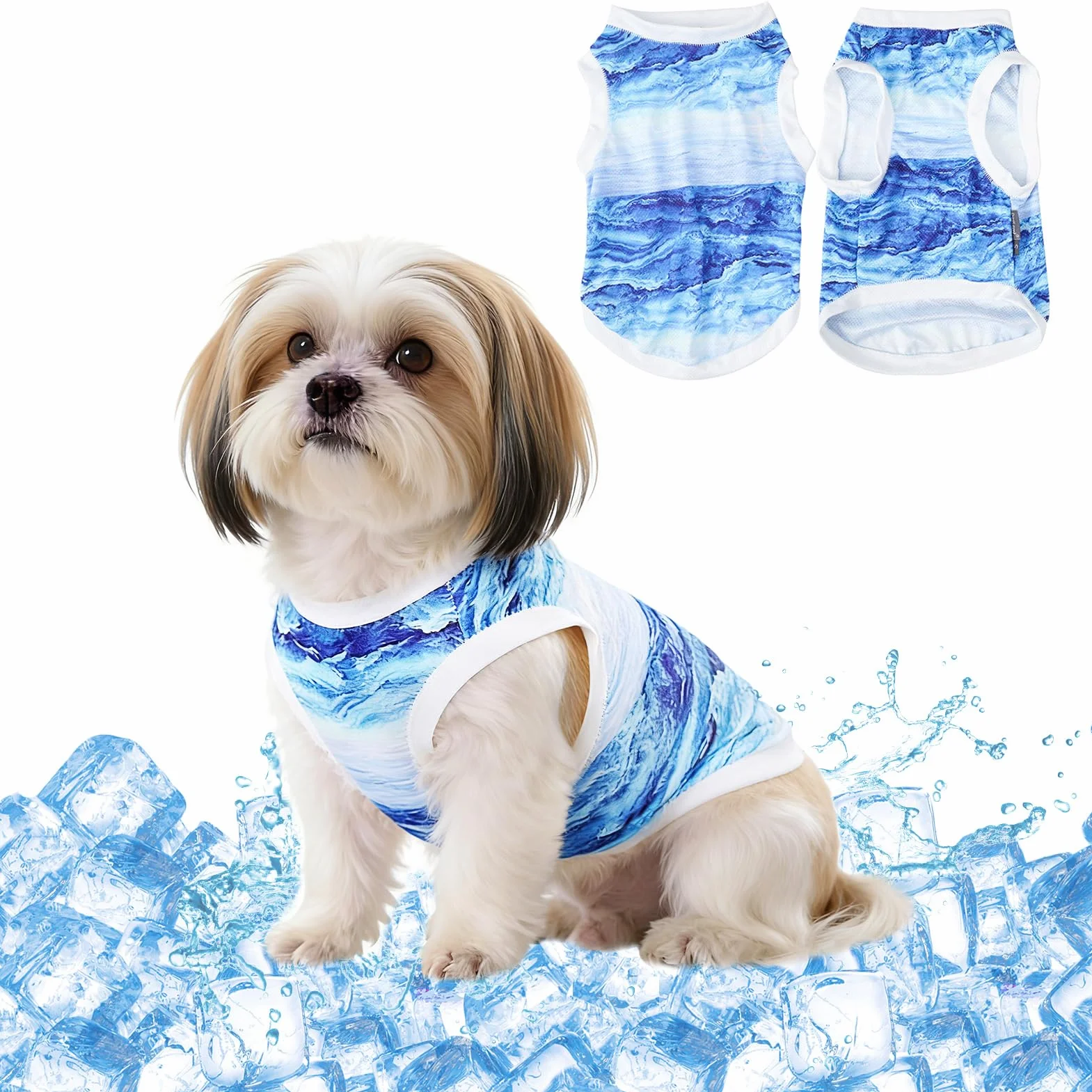 Gilet Rafraîchissant Chien, Veste de Refroidissement Respirante Légère pour Petits et Moyens Chiens