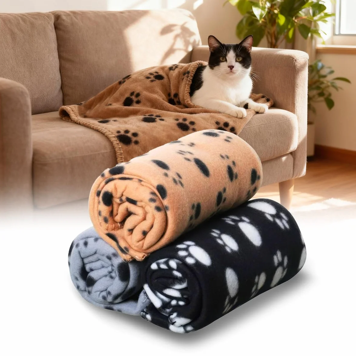 Plaid Chien 60x70 cm Double Face Couverture Animaux Lavable Universelle pour Petite et Moyenne Taille Chiens et Chats