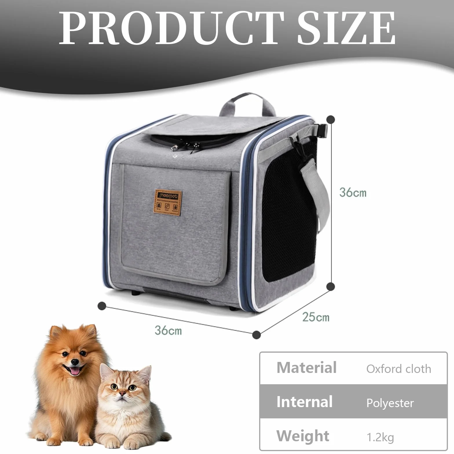 Panier Chien Vélo Sac à Dos Pliable Chat Fenêtre Filet Max 10 kg