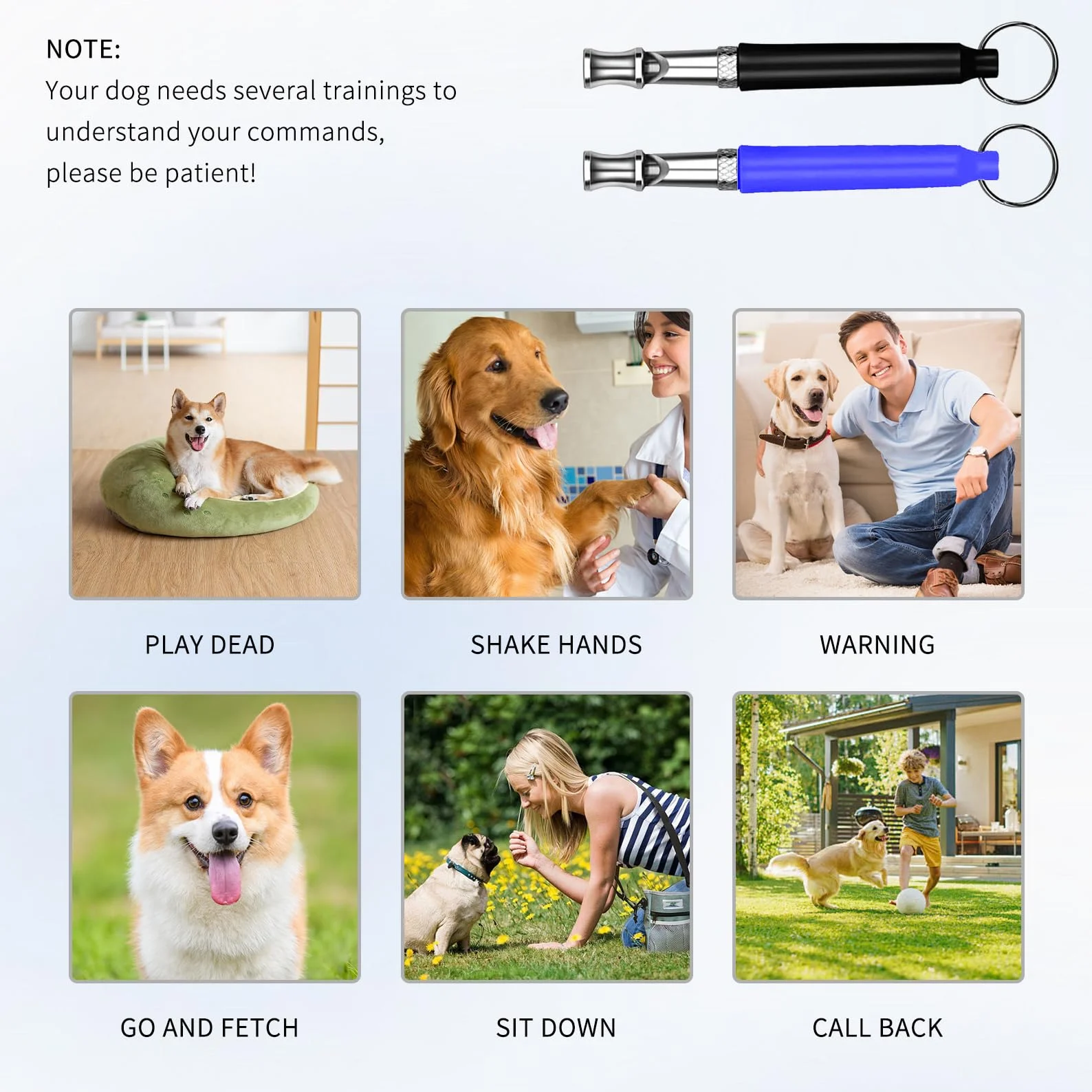 Sifflet pour Chien Rütter Rückruf Silencieux Haute Fréquence Anti Aboiement Lot de 2