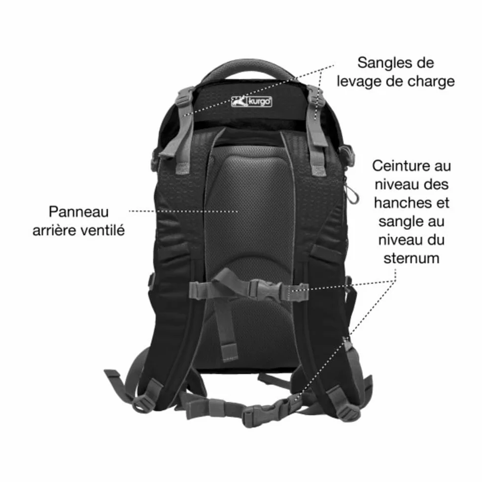 Kurgo G-Train Sac à Dos de Transport, Noir