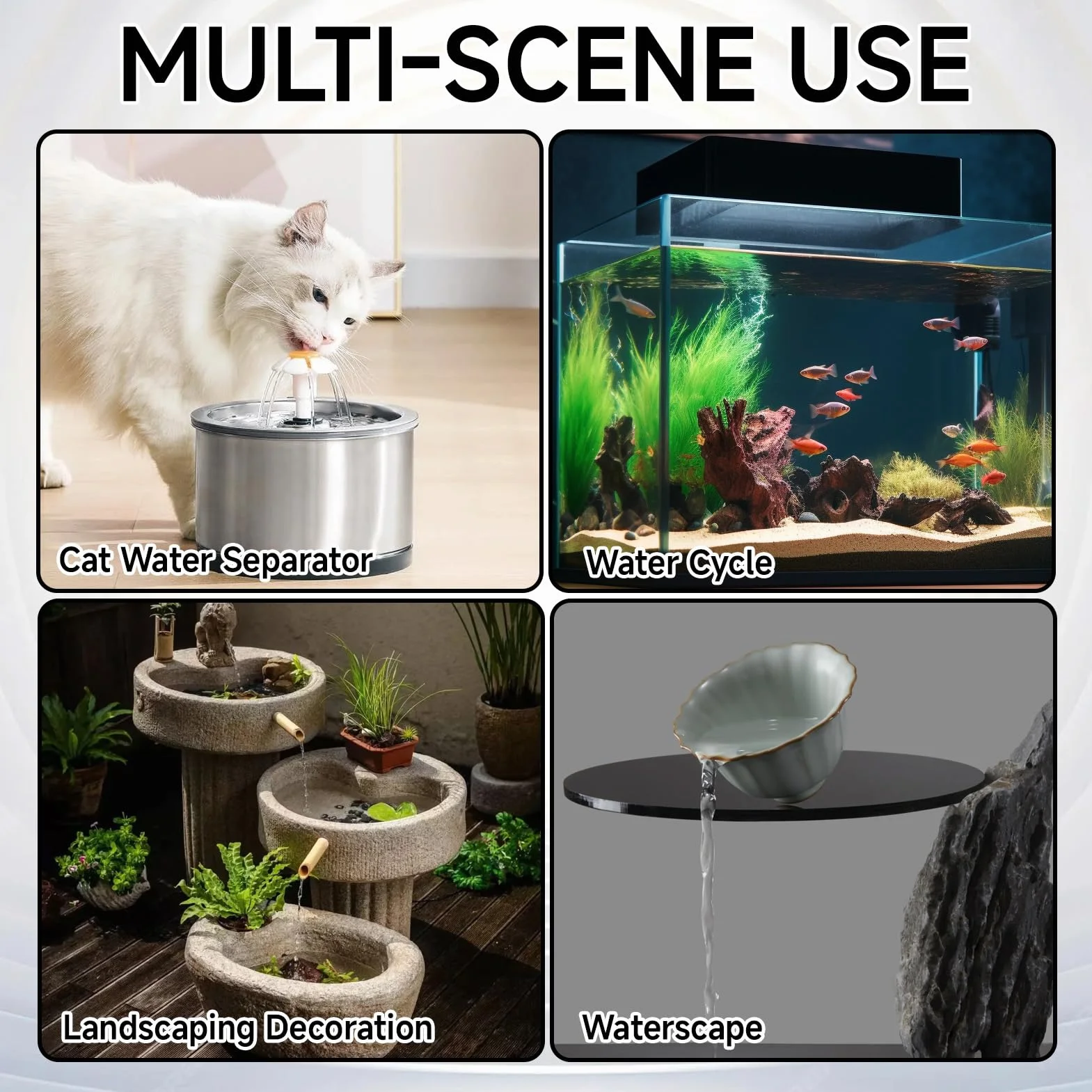 Pompe à Eau de Fontaine pour Chat Silencieuse 5 V Universelle Débit Réglable
