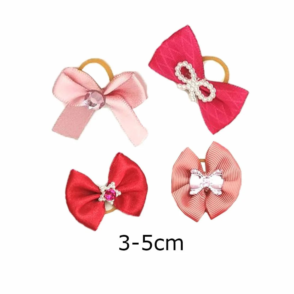 Lot de 40 nœuds pour chiens avec élastiques, accessoires de toilettage pour animaux