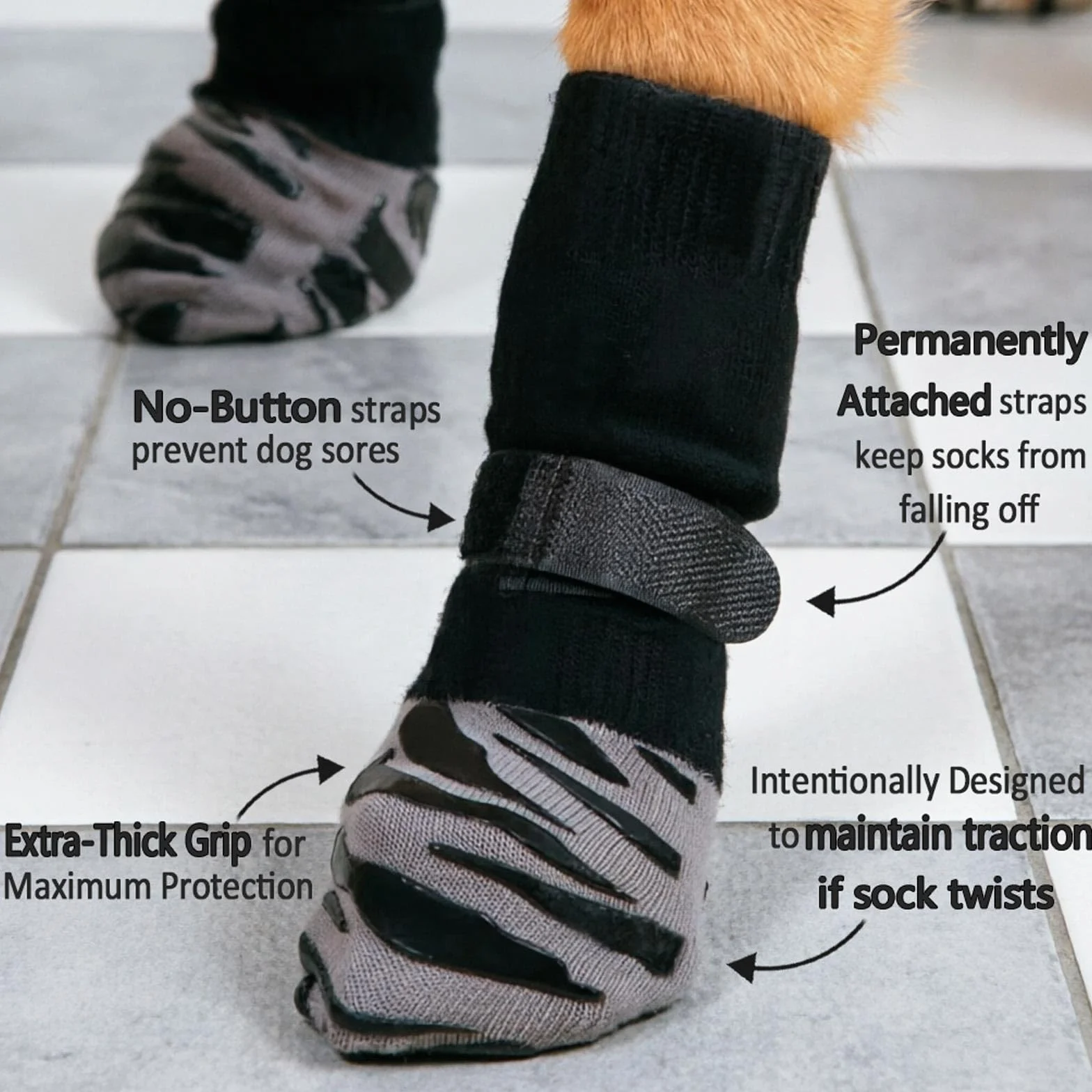 Chaussettes Anti-léchage pour Chiens Antidérapant Imperméable Taille Moyenne et Grande 2 Paires