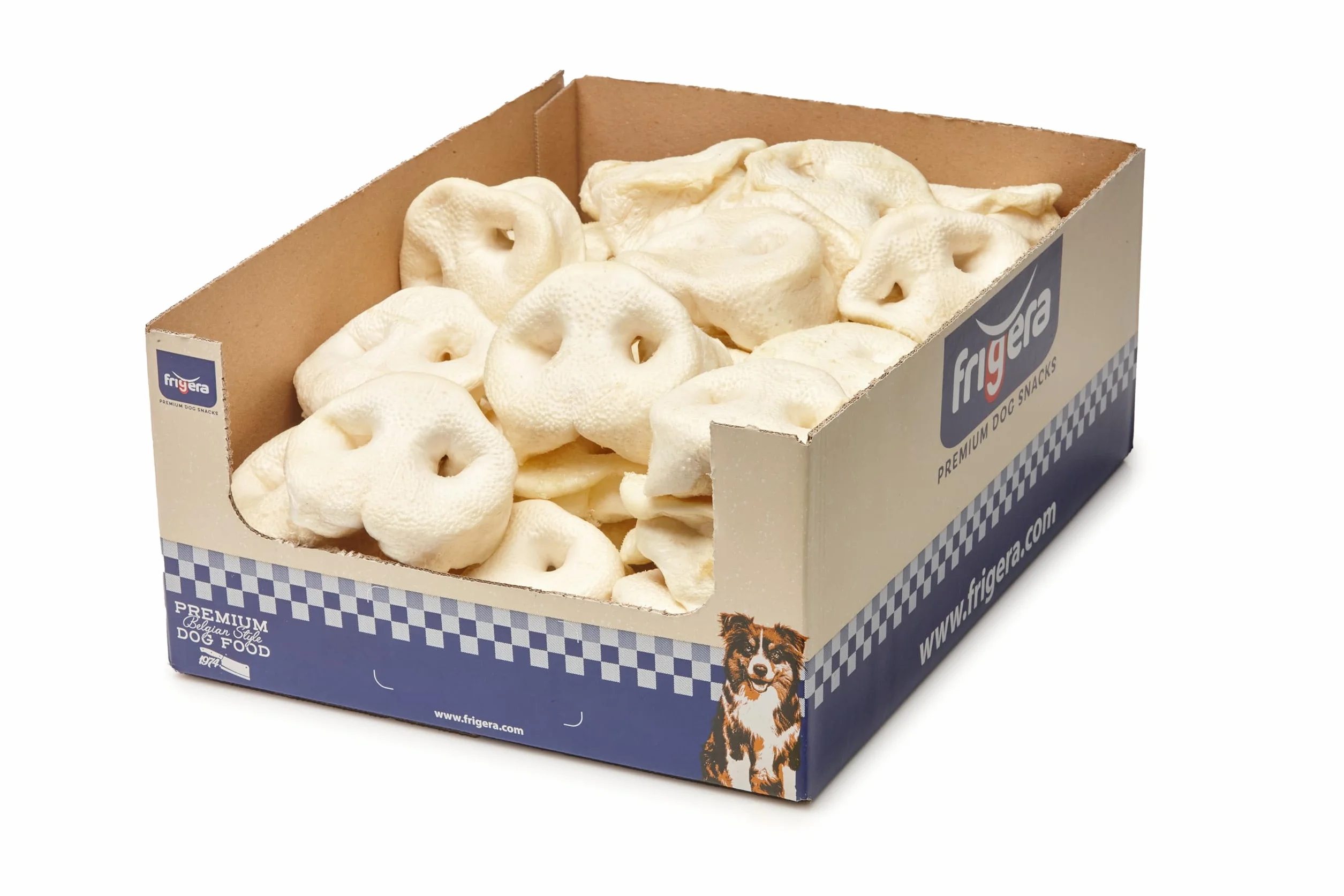Frigera Nez de Porc soufflés 25pcs 2000g friandises pour chiens sans Gluten sans céréales Faible Odeur