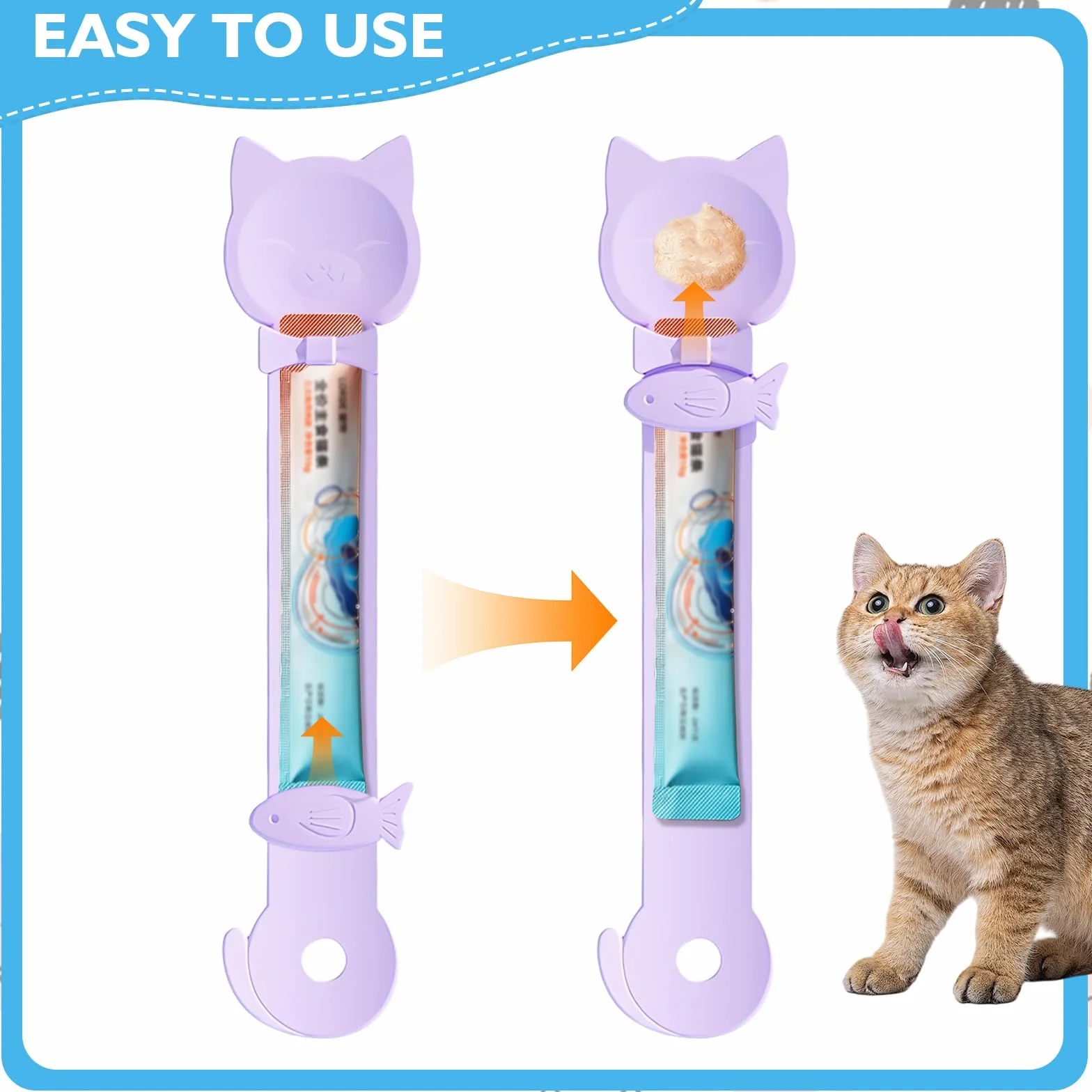 Distributeur de friandises pour chat Happy Spoon cuillère multifonction pour purée et collations liquides