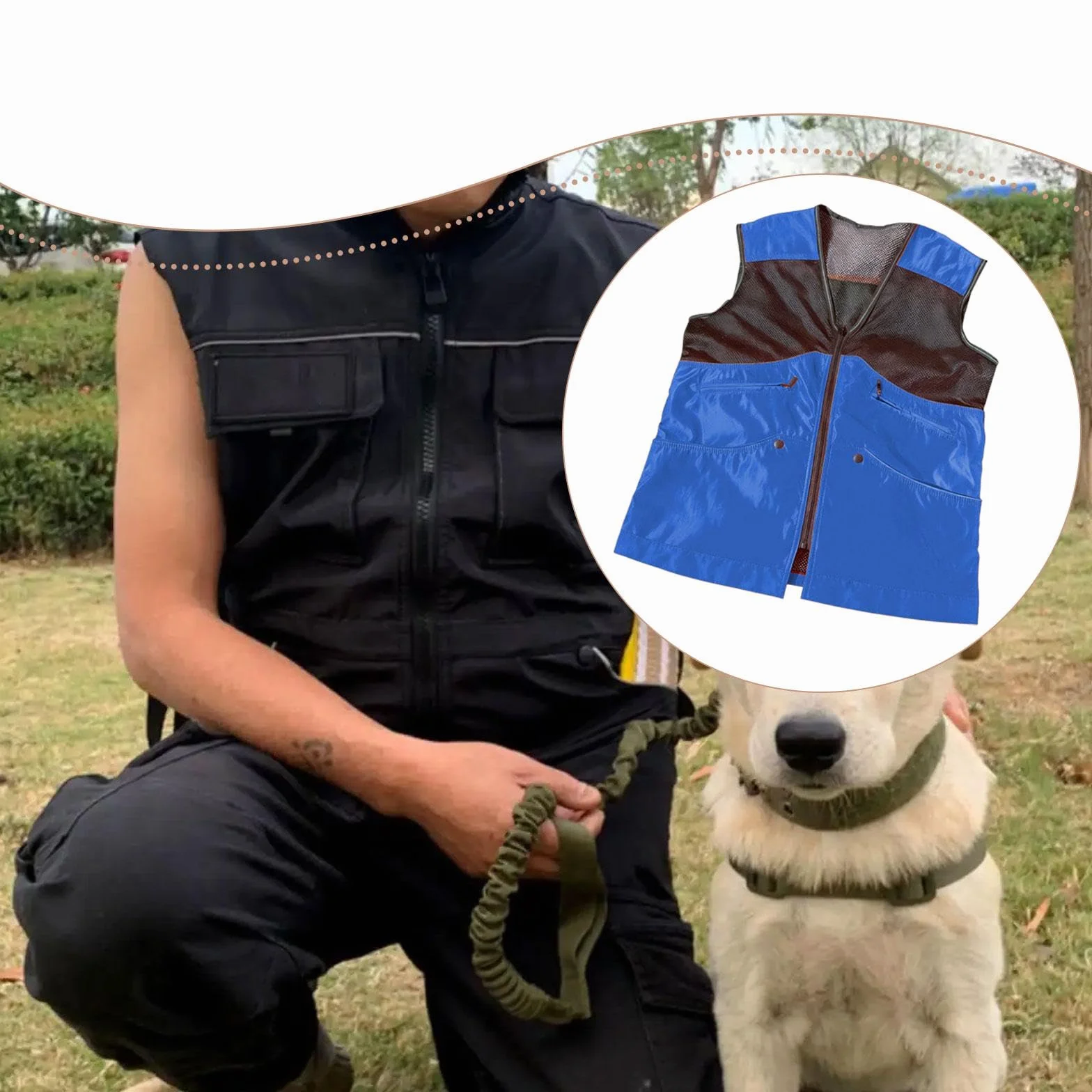 Gilet de Dressage pour Chien XXL avec Poches, Veste Multifonctionnelle en Nylon